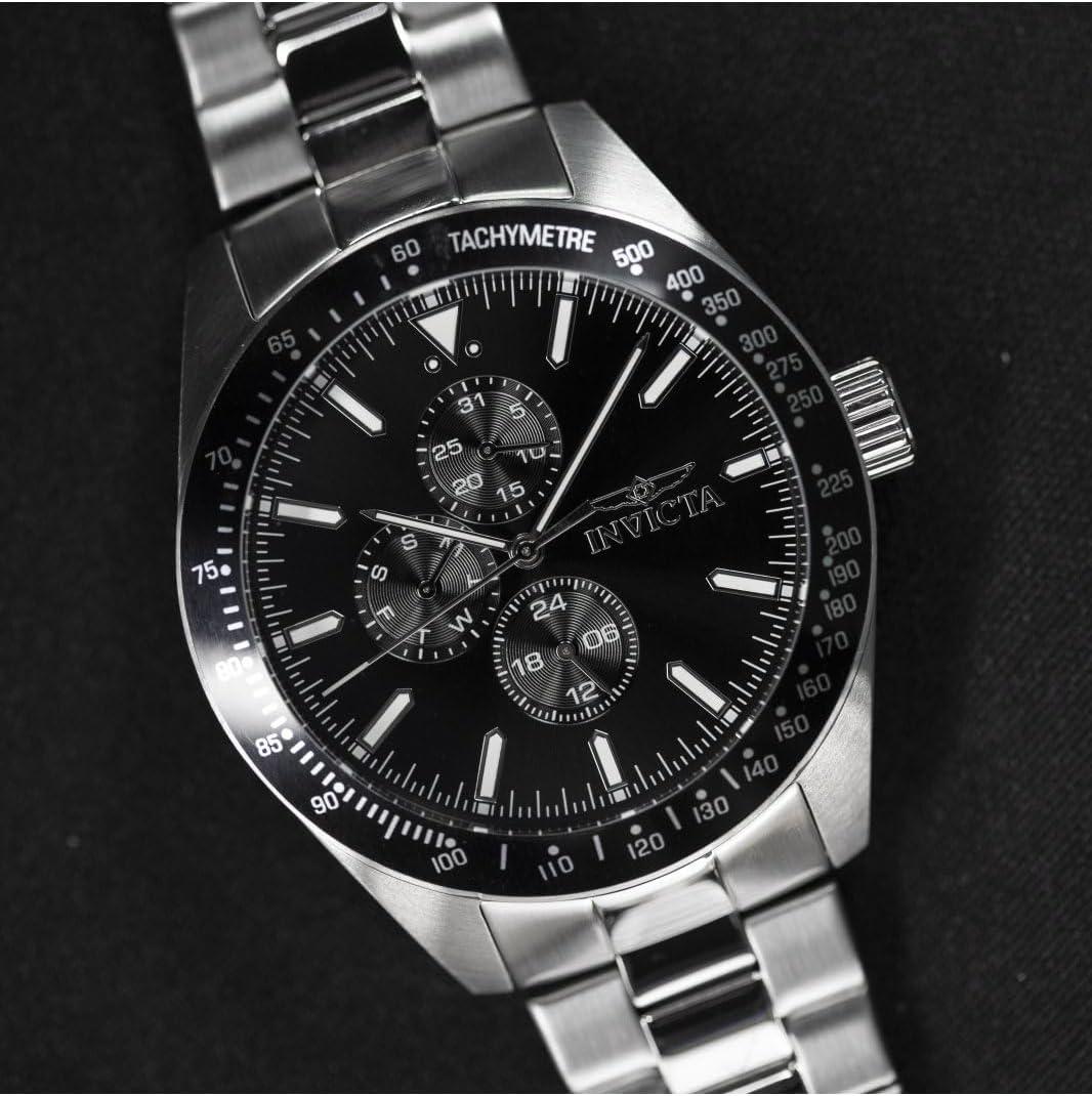 image:imageInvicta Aviator Men 45mm Stainless Steel Silver Black dial VH67 Quartz