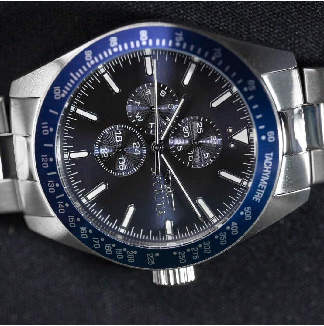 image:imageInvicta Aviator Men 45mm Stainless Steel Silver Blue dial VH67 Quartz