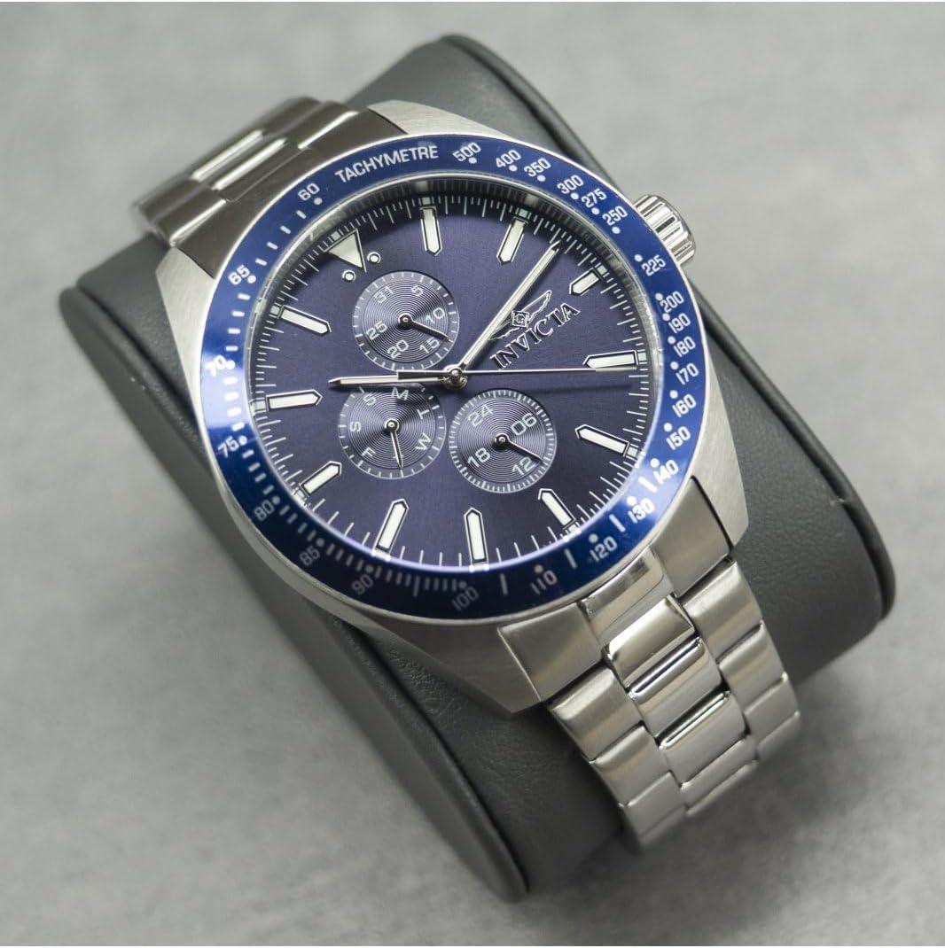 image:imageInvicta Aviator Men 45mm Stainless Steel Silver Blue dial VH67 Quartz