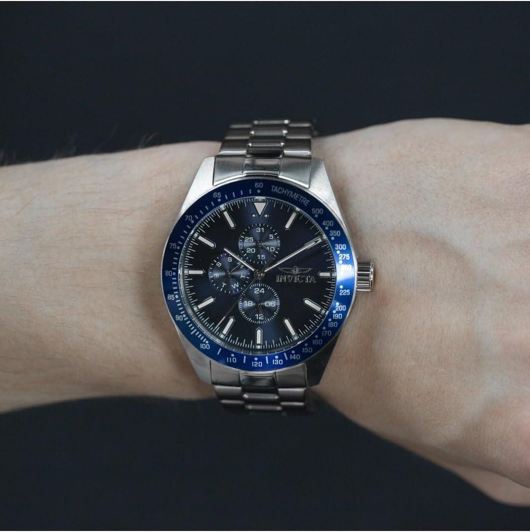 image:imageInvicta Aviator Men 45mm Stainless Steel Silver Blue dial VH67 Quartz