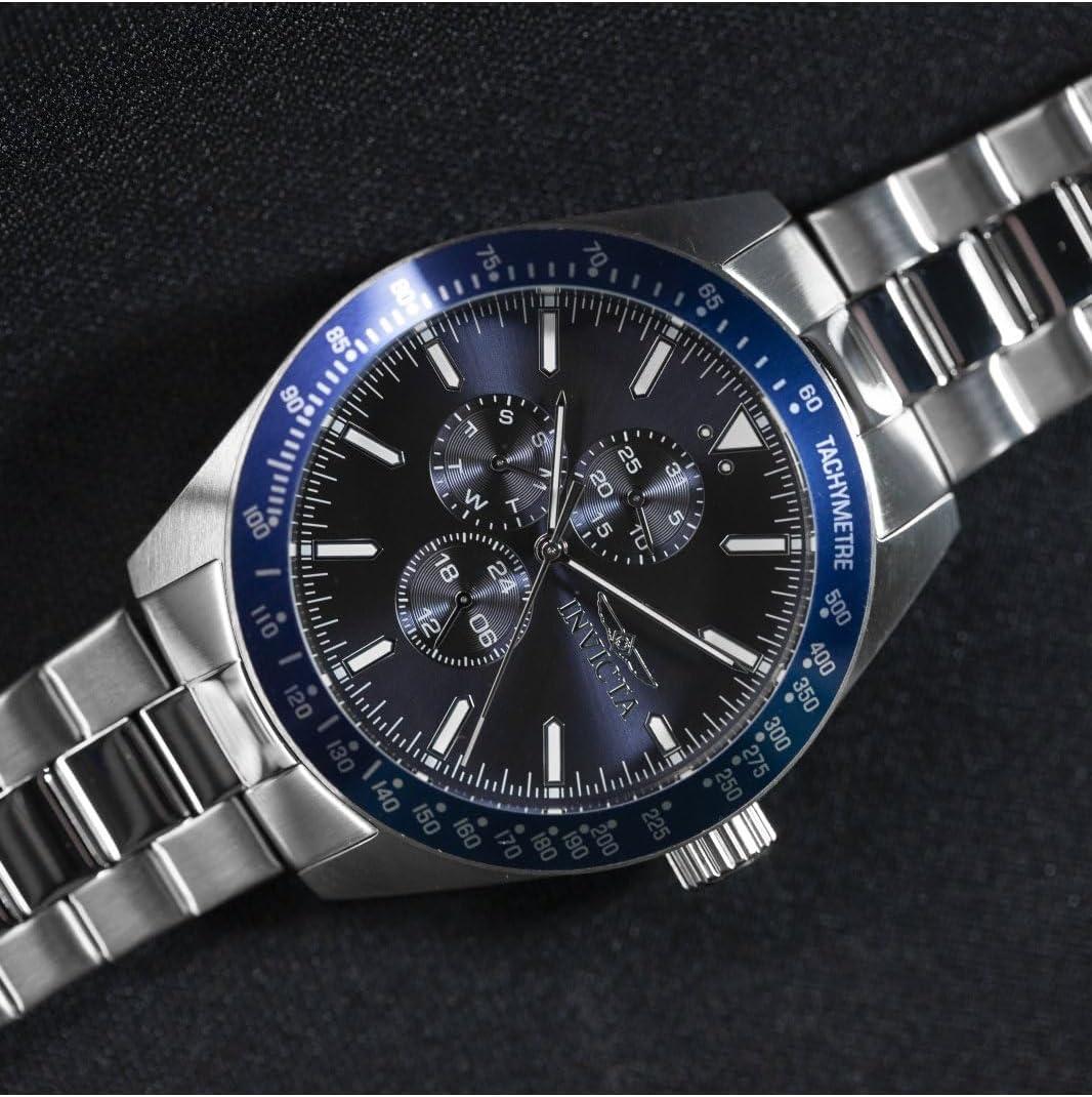 image:imageInvicta Aviator Men 45mm Stainless Steel Silver Blue dial VH67 Quartz