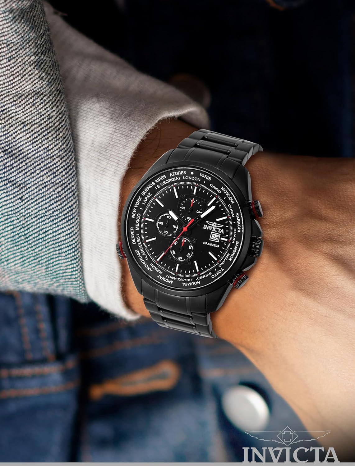 image:imageInvicta Aviator Men 50mm QuartzBlack