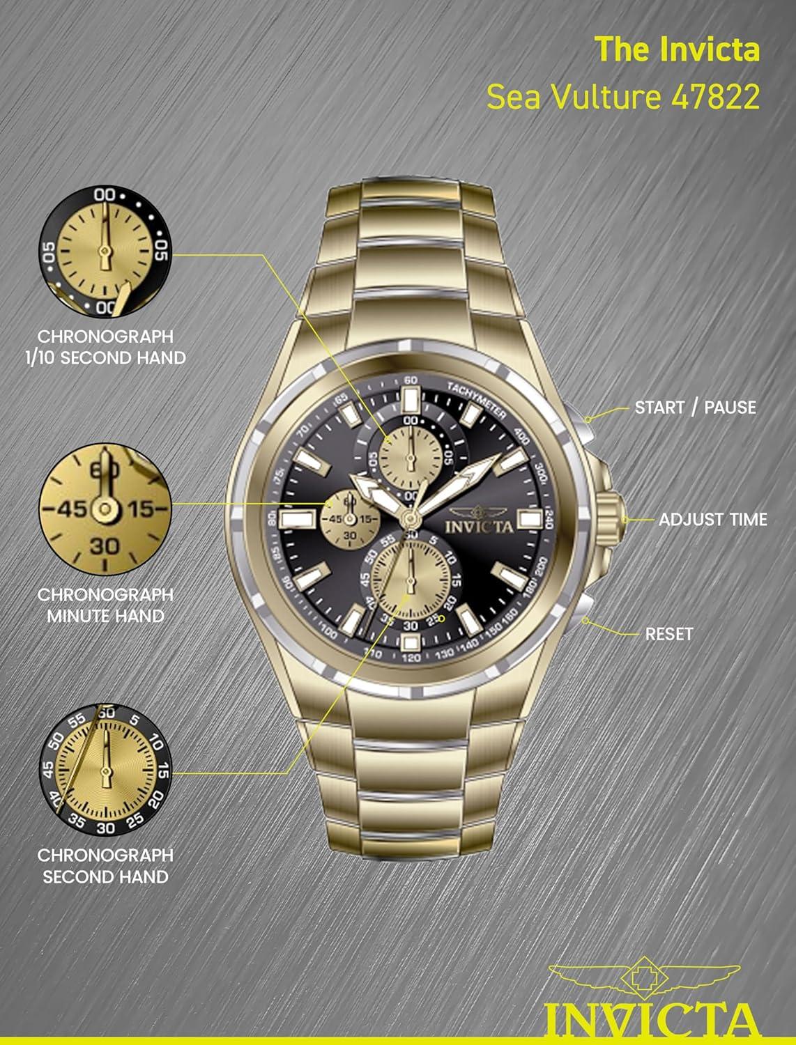 image:imageInvicta Aviator Men 50mm QuartzGold