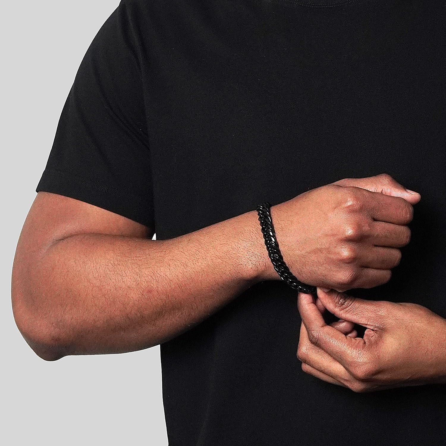 image:imageInvicta Bracelet for Men Stainless Steel Curb Link Chain Jewelry 85mm115mm 859Black