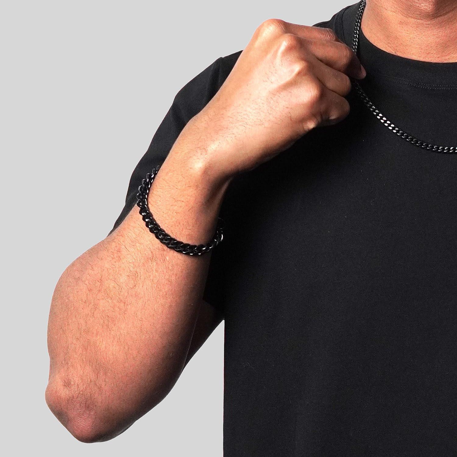 image:imageInvicta Bracelet for Men Stainless Steel Curb Link Chain Jewelry 85mm115mm 859Black