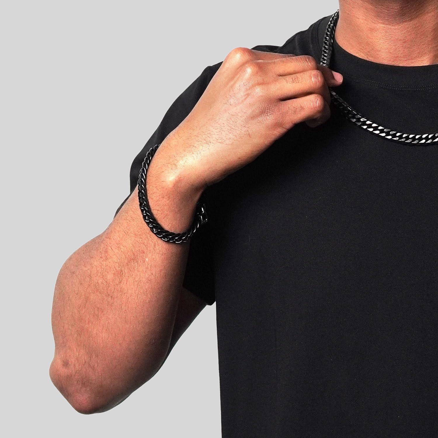 image:imageInvicta Bracelet for Men Stainless Steel Curb Link Chain Jewelry 85mm115mm 859Black