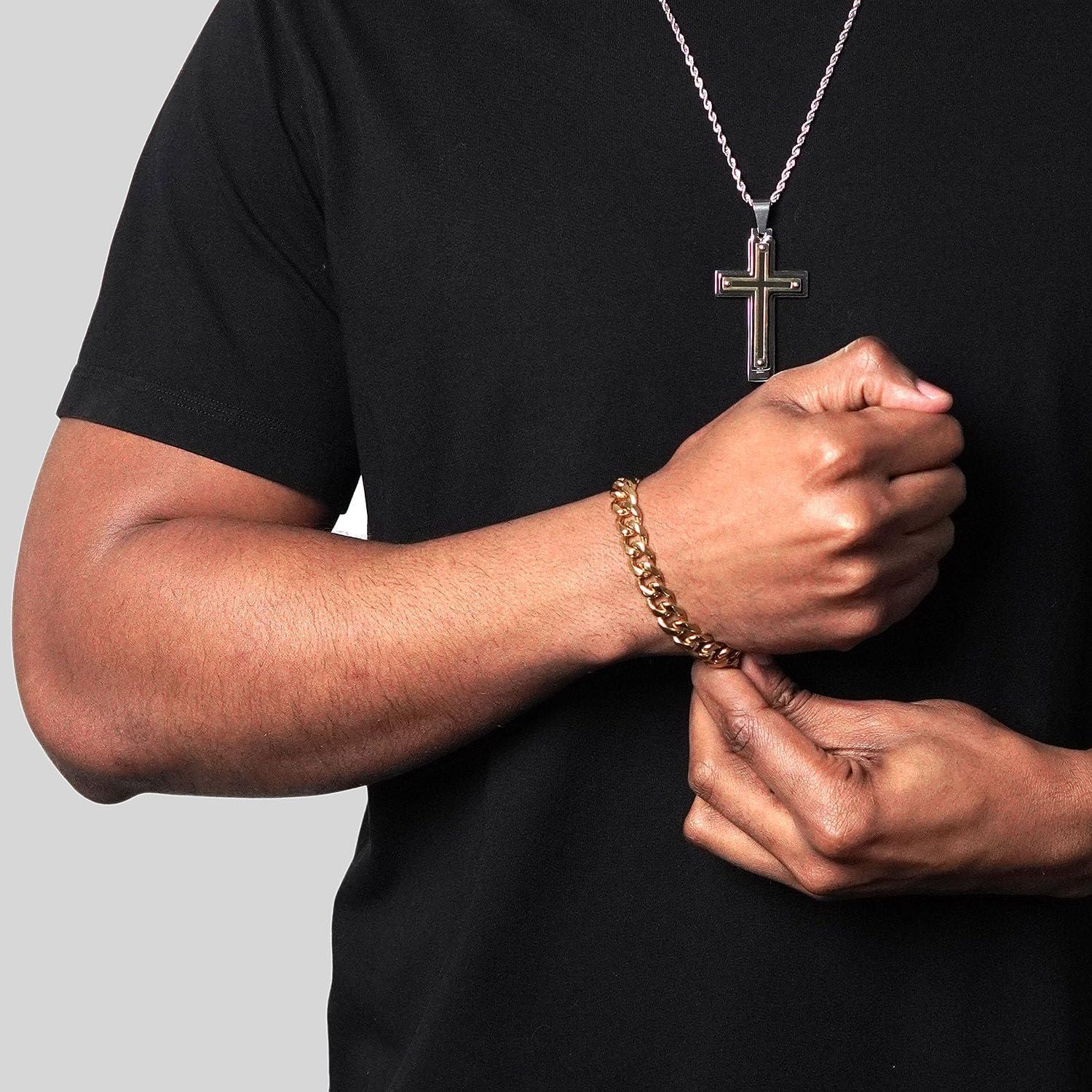 image:imageInvicta Bracelet for Men Stainless Steel Curb Link Chain Jewelry 85mm115mm 859Gold
