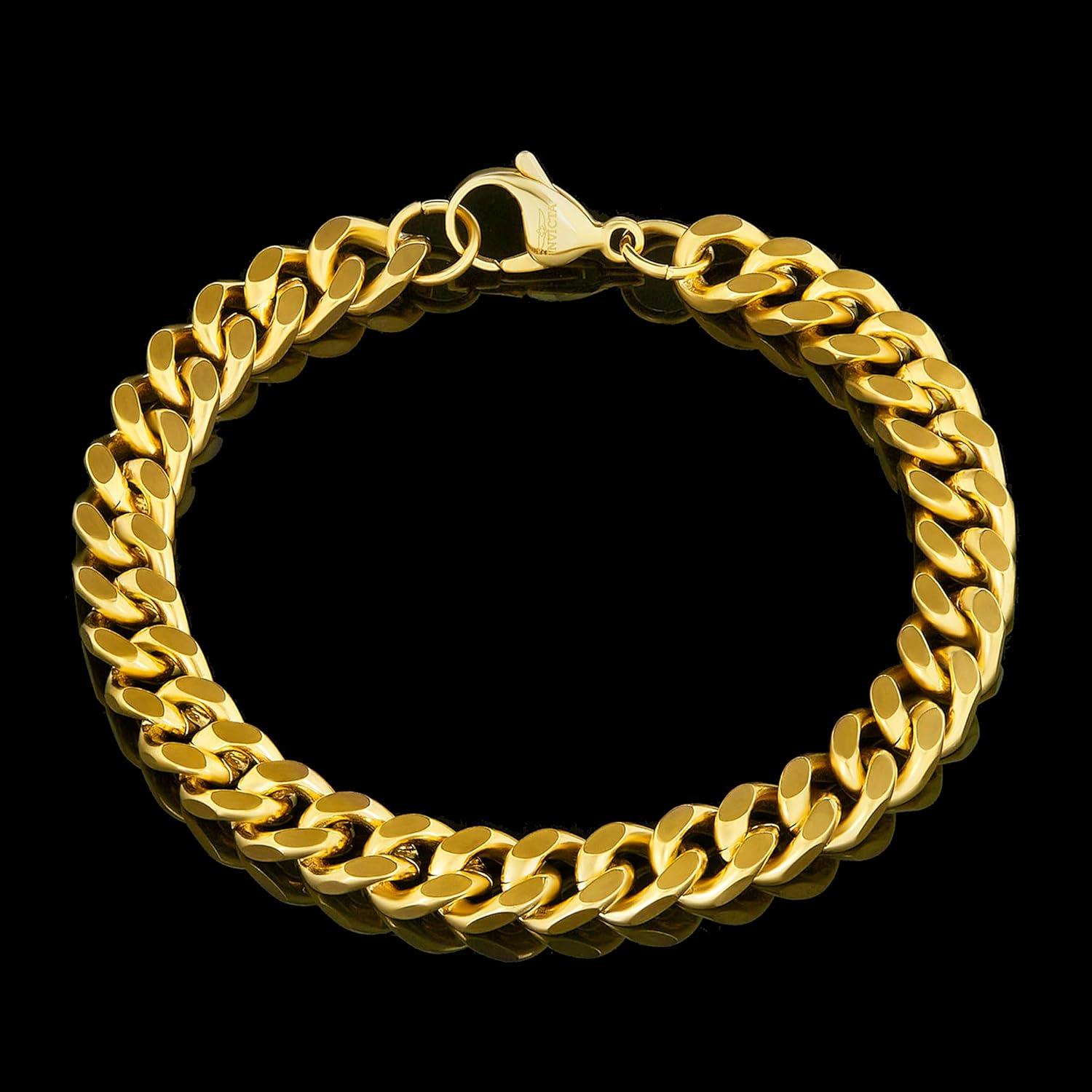 image:imageInvicta Bracelet for Men Stainless Steel Curb Link Chain Jewelry 85mm115mm 859Gold