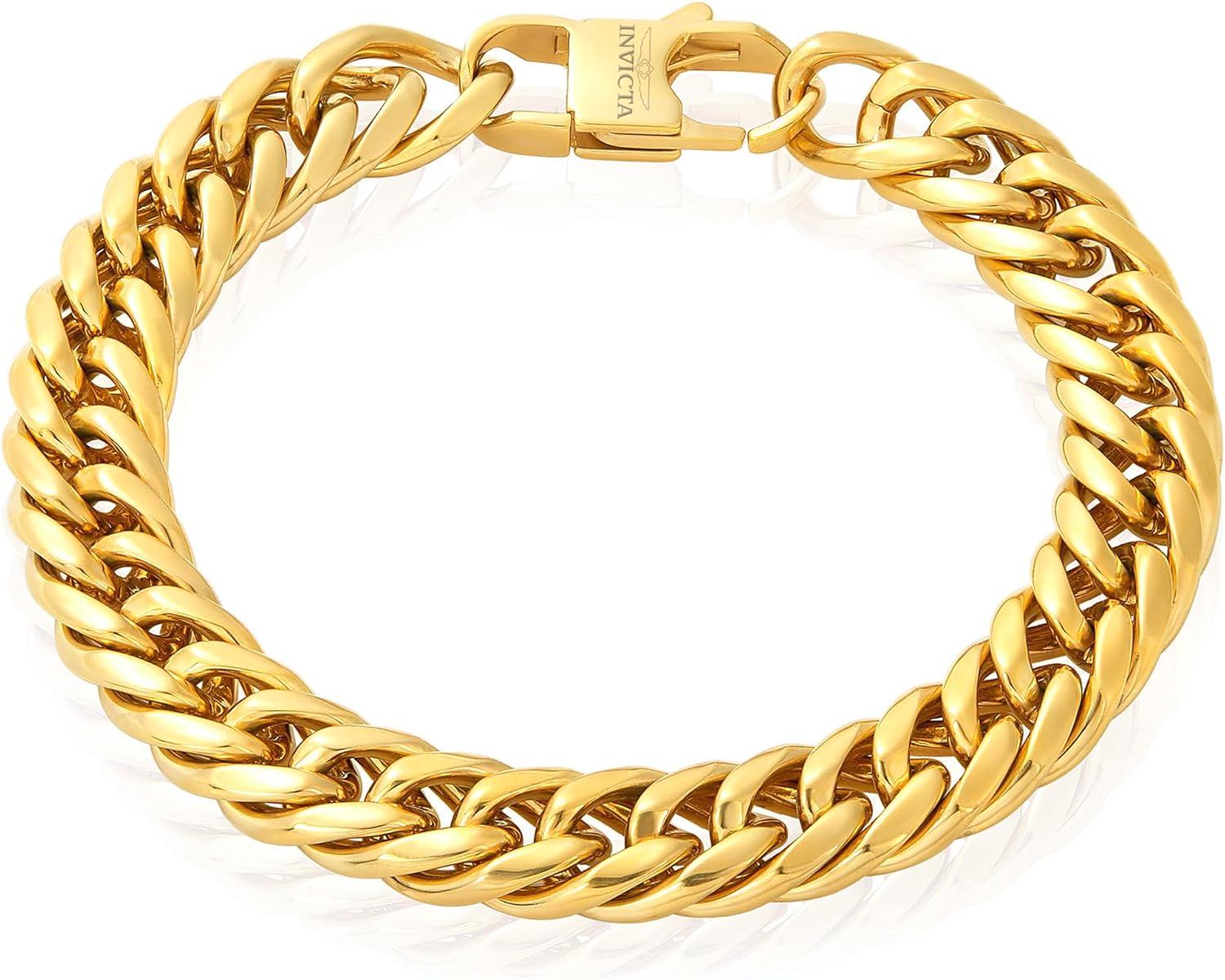 image:imageInvicta Bracelet for Men Stainless Steel Curb Link Chain Jewelry 85mm115mm 859Gold