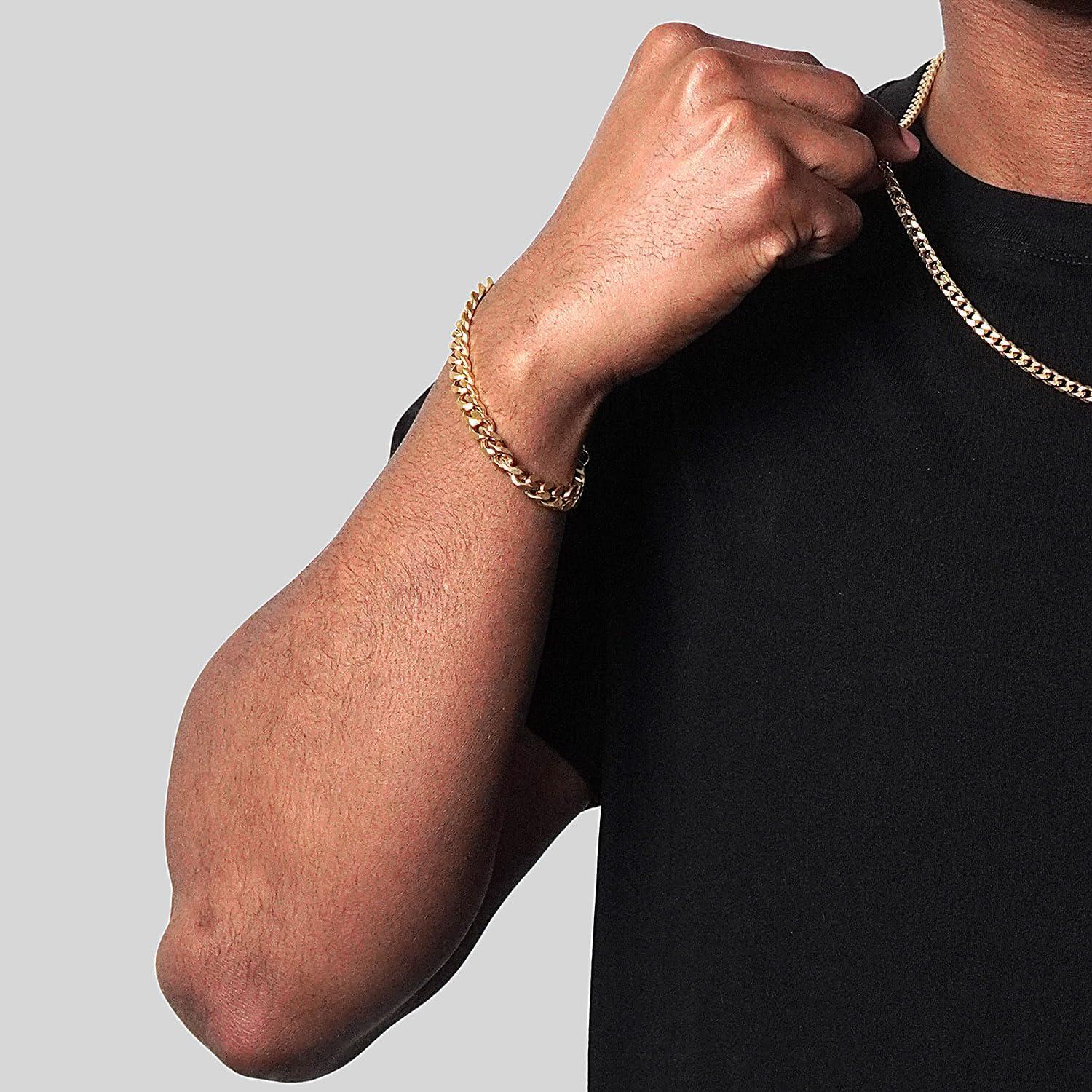 image:imageInvicta Bracelet for Men Stainless Steel Curb Link Chain Jewelry 85mm115mm 859Gold