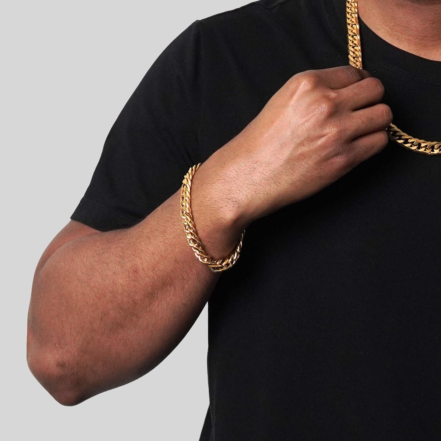 image:imageInvicta Bracelet for Men Stainless Steel Curb Link Chain Jewelry 85mm115mm 859Gold