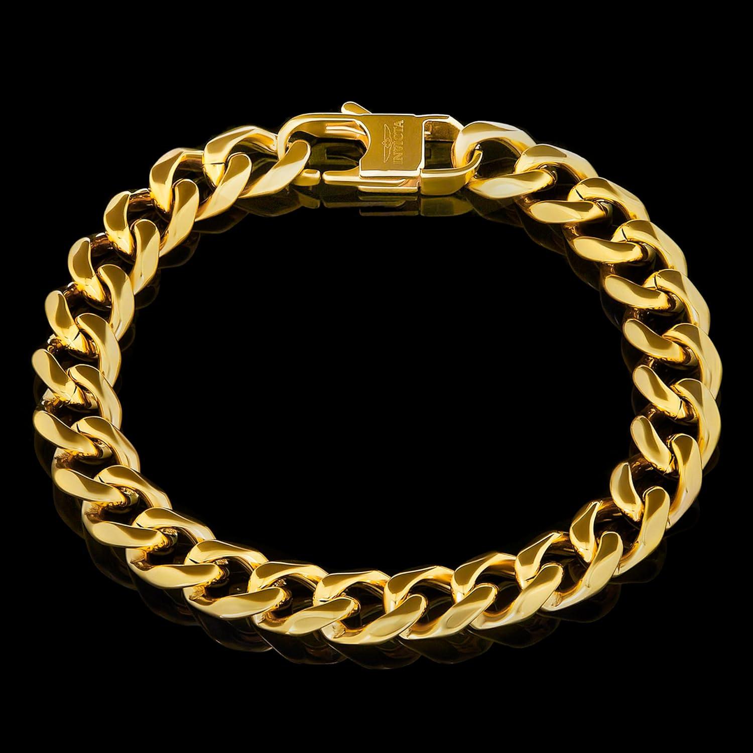 image:imageInvicta Bracelet for Men Stainless Steel Curb Link Chain Jewelry 85mm115mm 859Gold