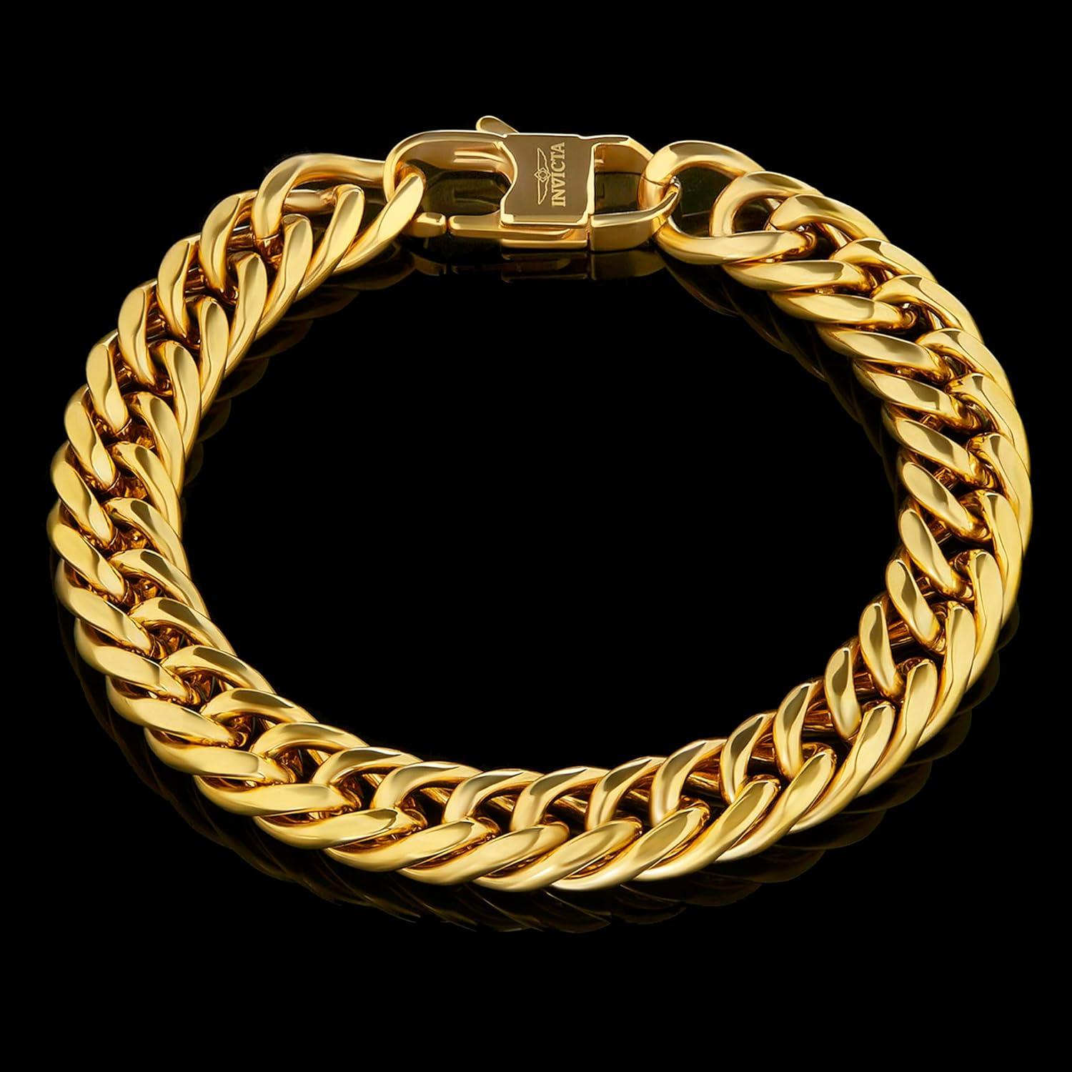 image:imageInvicta Bracelet for Men Stainless Steel Curb Link Chain Jewelry 85mm115mm 859Gold