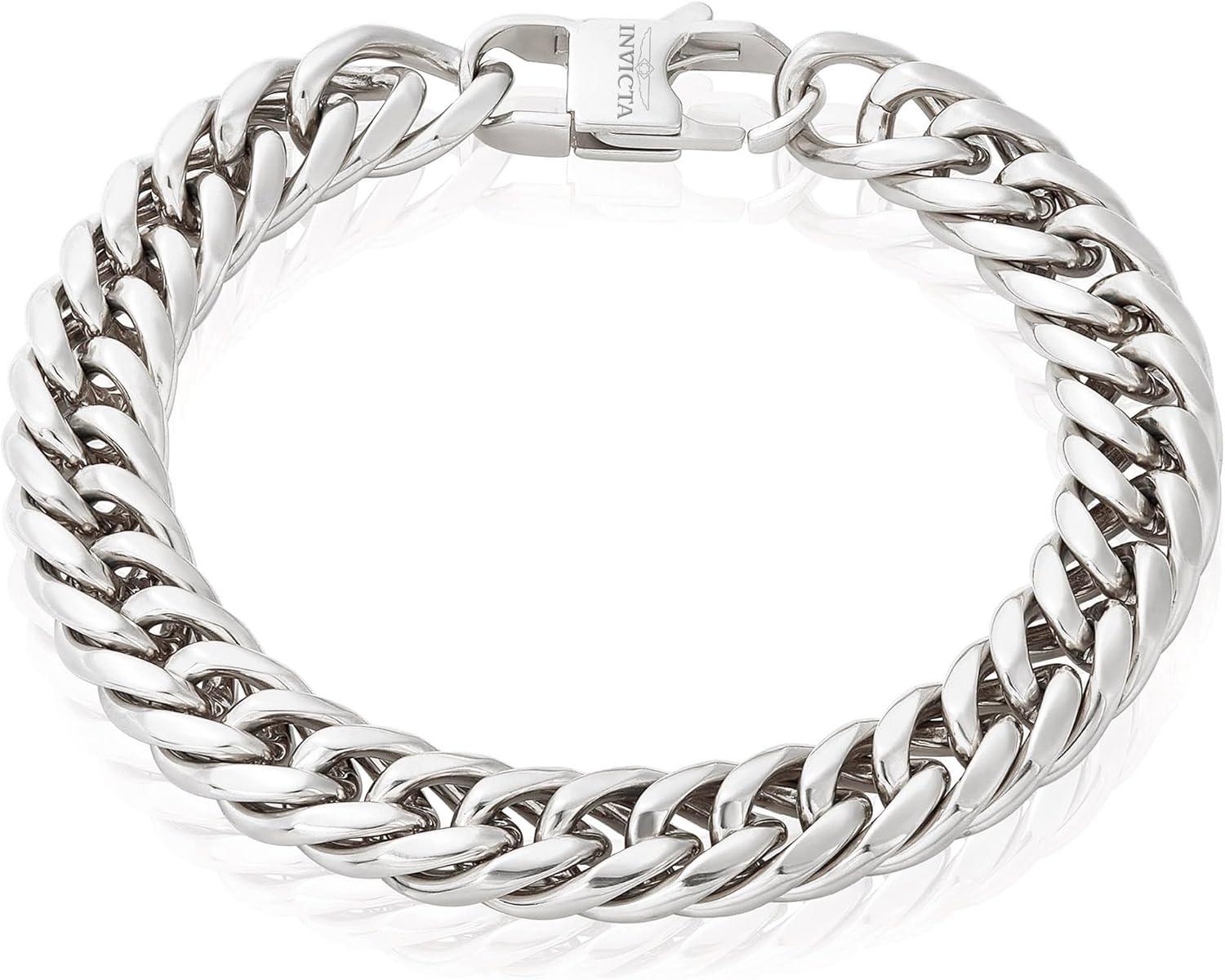 image:imageInvicta Bracelet for Men Stainless Steel Curb Link Chain Jewelry 85mm115mm 859Silver