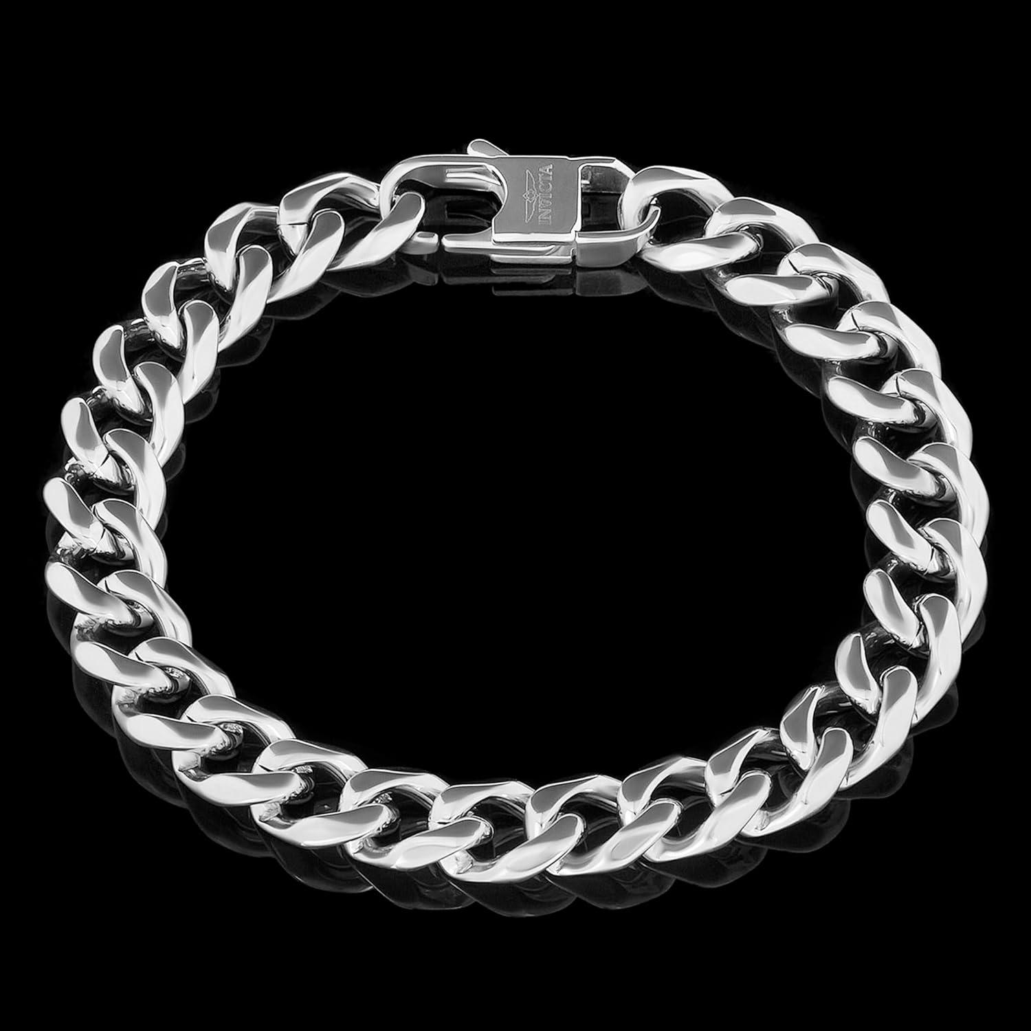 image:imageInvicta Bracelet for Men Stainless Steel Curb Link Chain Jewelry 85mm115mm 859Silver