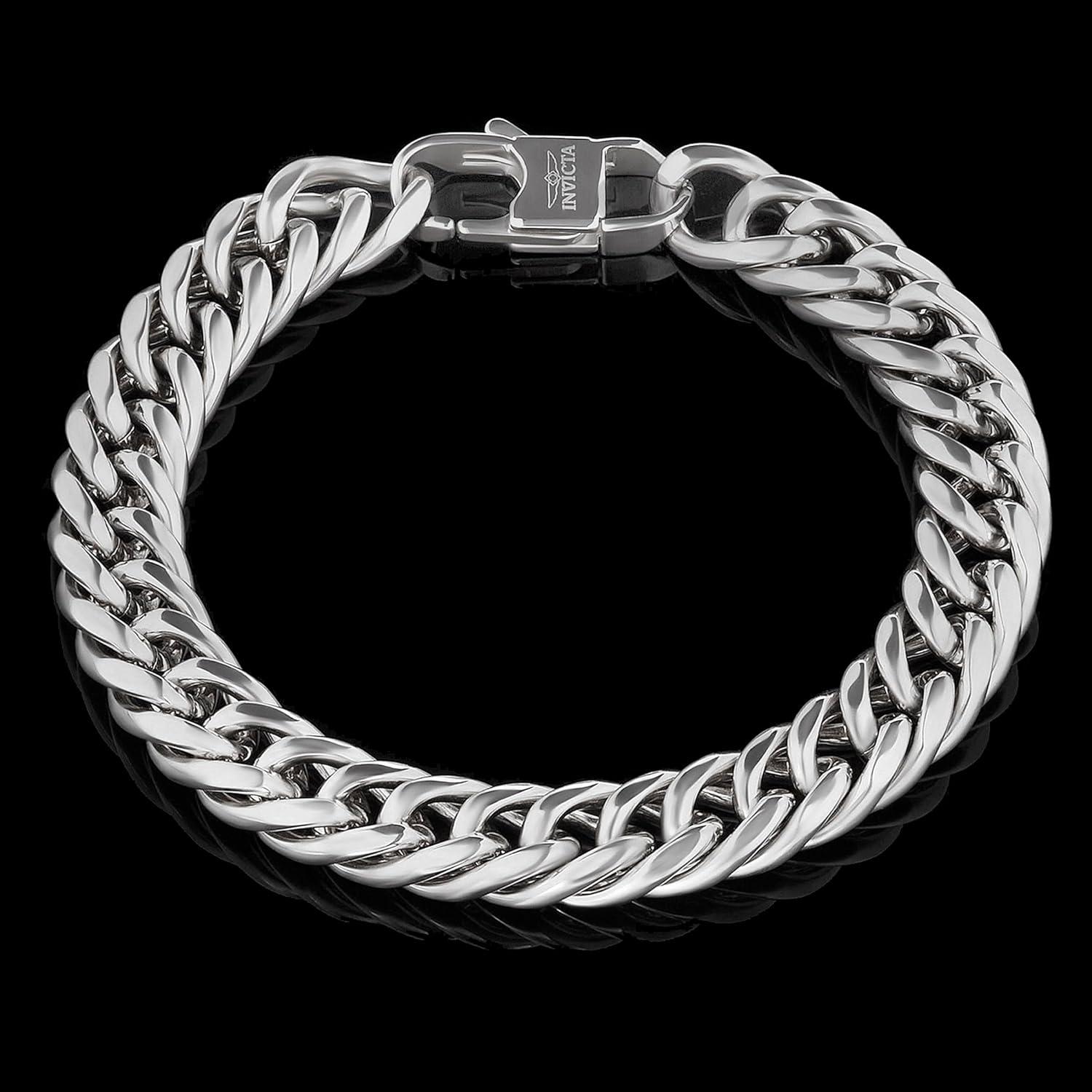 image:imageInvicta Bracelet for Men Stainless Steel Curb Link Chain Jewelry 85mm115mm 859Silver