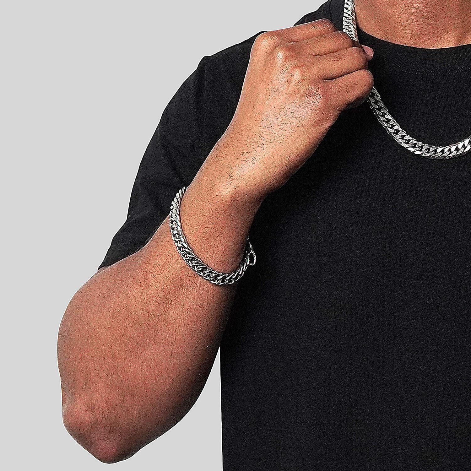 image:imageInvicta Bracelet for Men Stainless Steel Curb Link Chain Jewelry 85mm115mm 859Silver