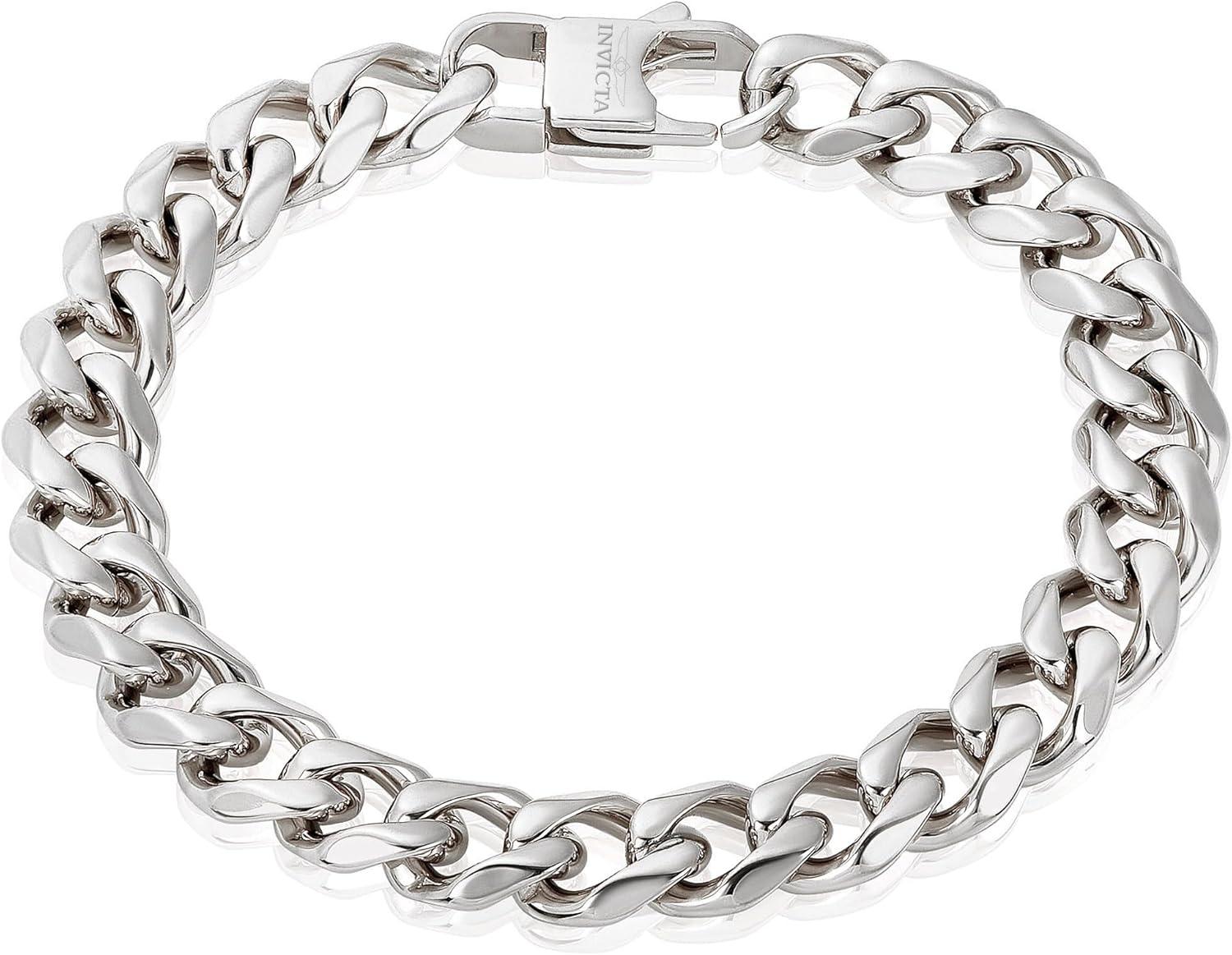 image:imageInvicta Bracelet for Men Stainless Steel Curb Link Chain Jewelry 85mm115mm 859Silver