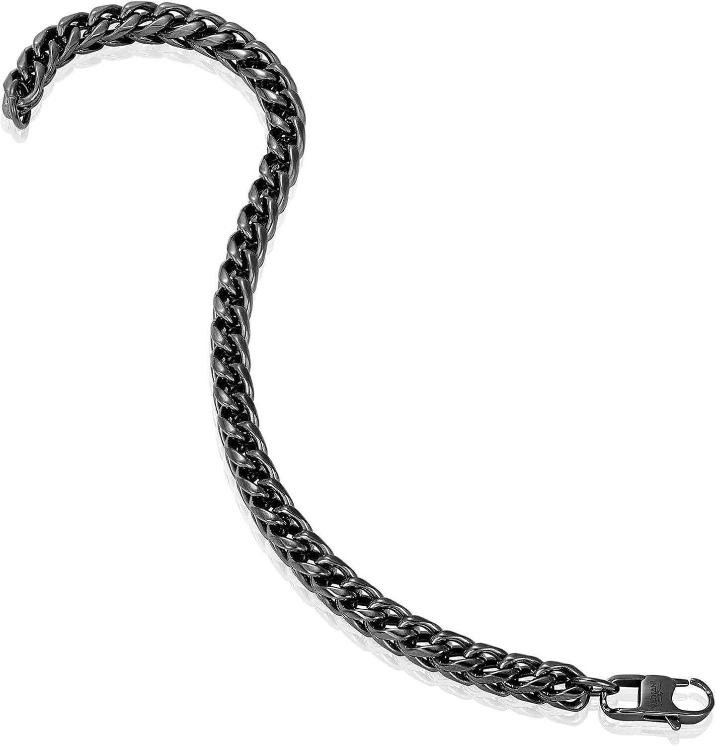 image:imageInvicta Bracelet for Men Stainless Steel Franco Chain Thin Jewelry 6mm 85Black