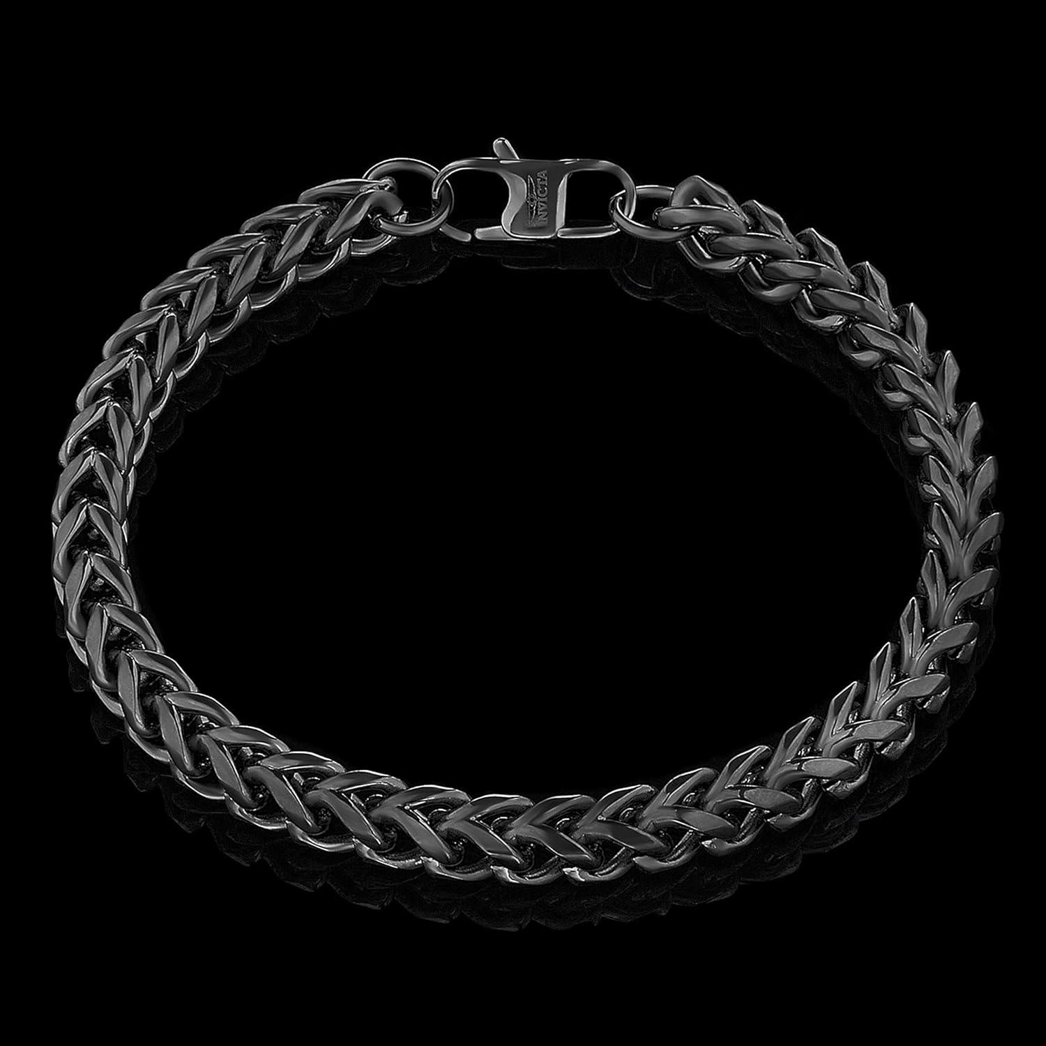 image:imageInvicta Bracelet for Men Stainless Steel Franco Chain Thin Jewelry 6mm 85Black