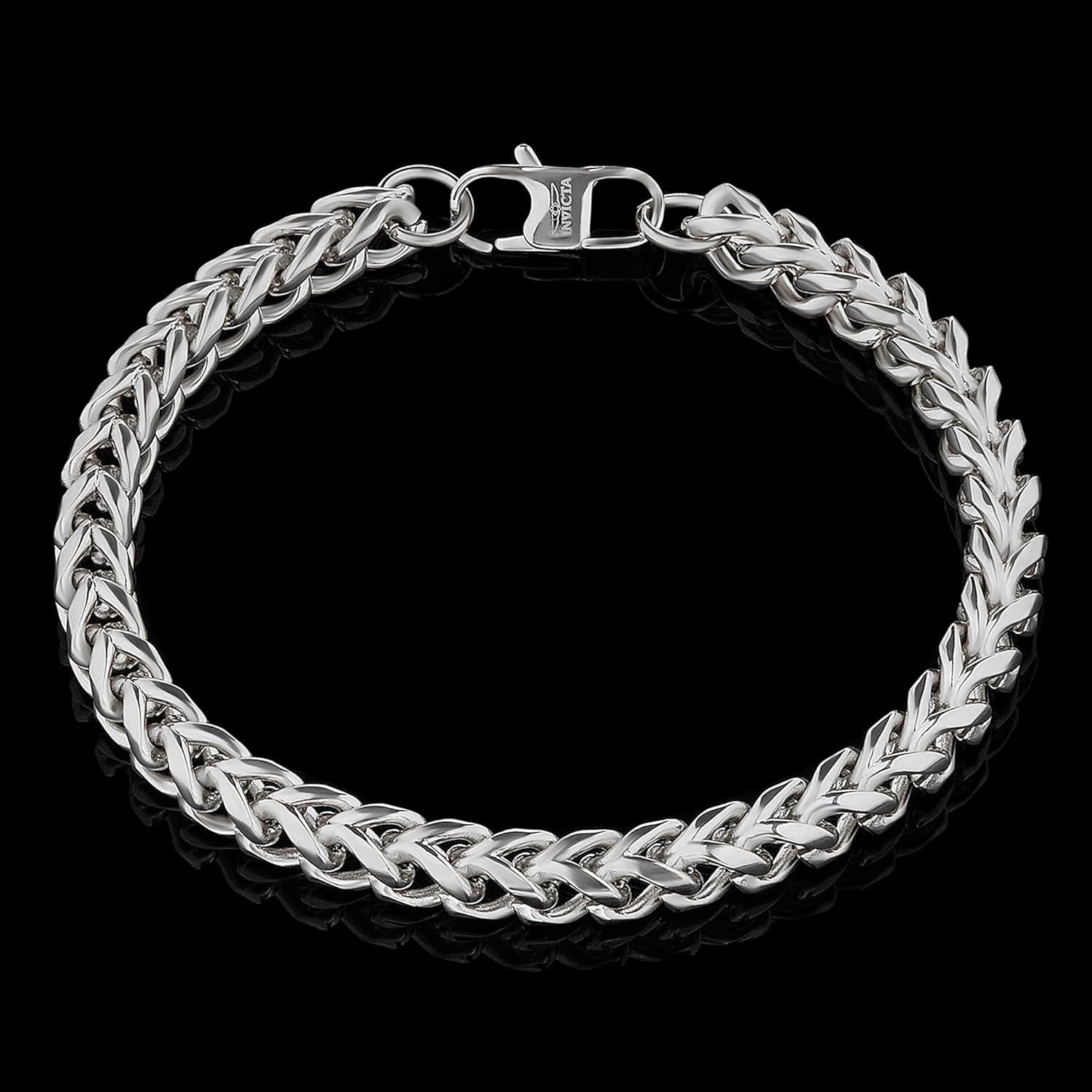 image:imageInvicta Bracelet for Men Stainless Steel Franco Chain Thin Jewelry 6mm 85Silver