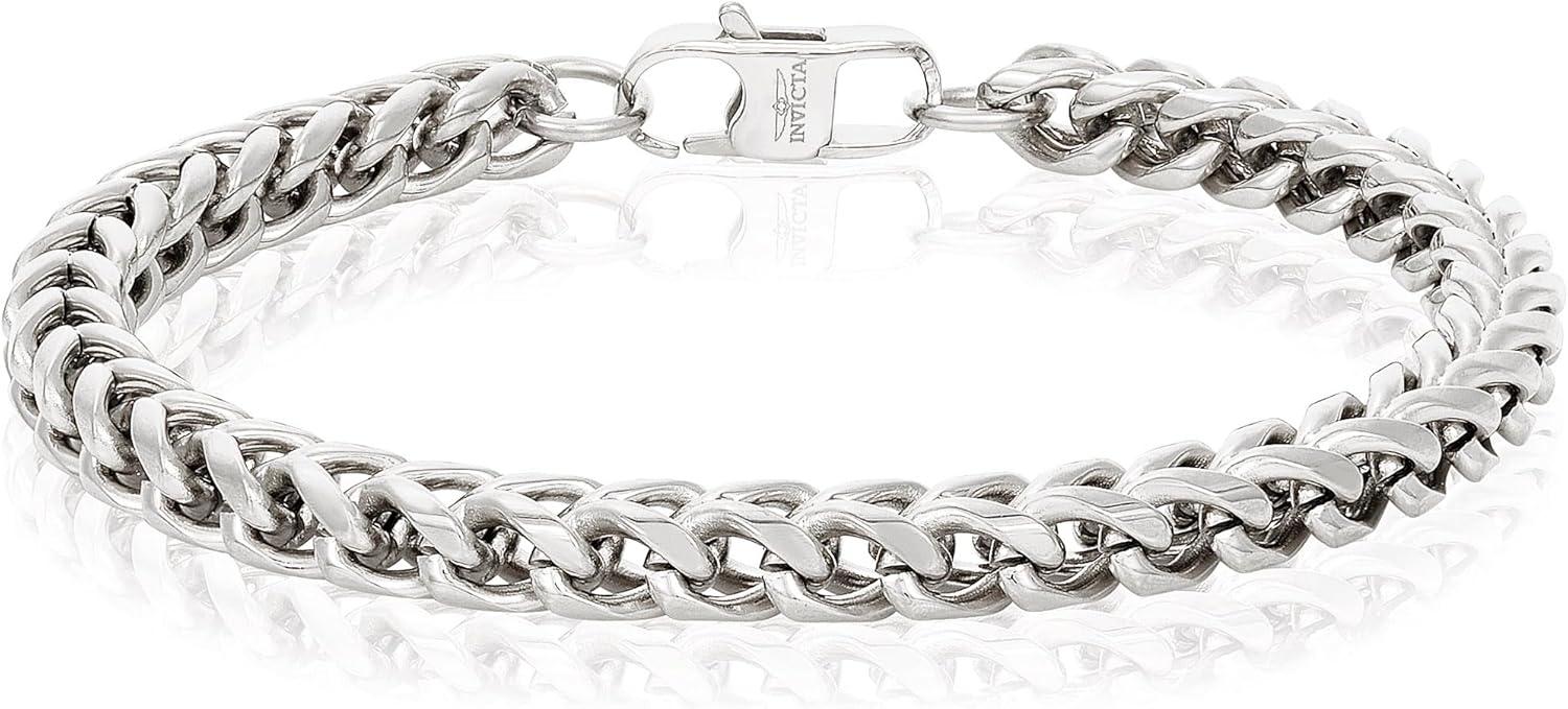 image:imageInvicta Bracelet for Men Stainless Steel Franco Chain Thin Jewelry 6mm 85Silver