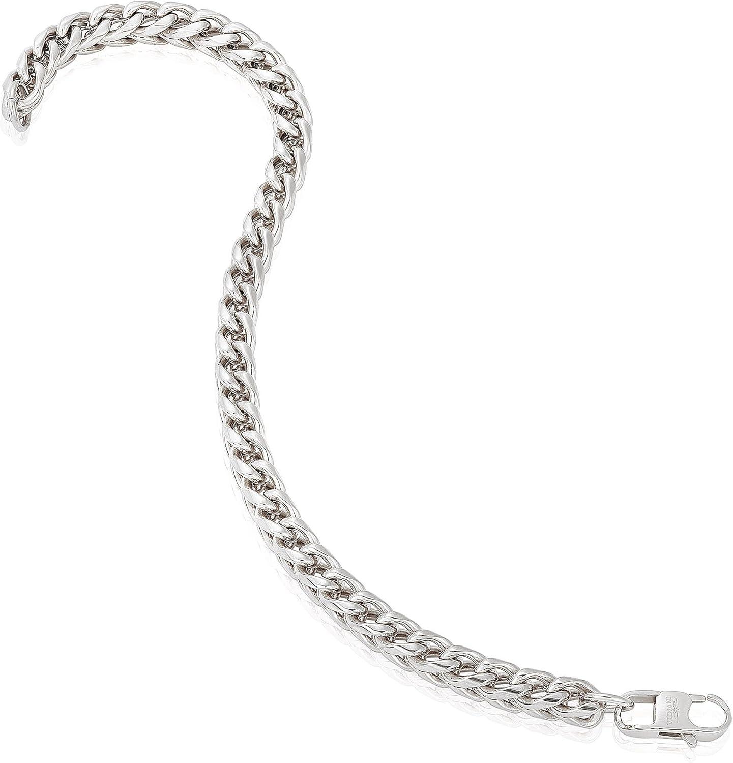 image:imageInvicta Bracelet for Men Stainless Steel Franco Chain Thin Jewelry 6mm 85Silver