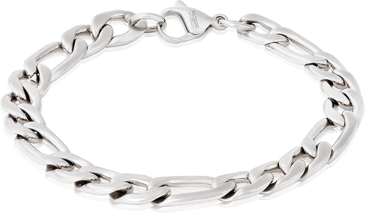 image:imageInvicta Figaro Bracelet for Men Stainless Steel Chain Jewelry 93mm 875Silver
