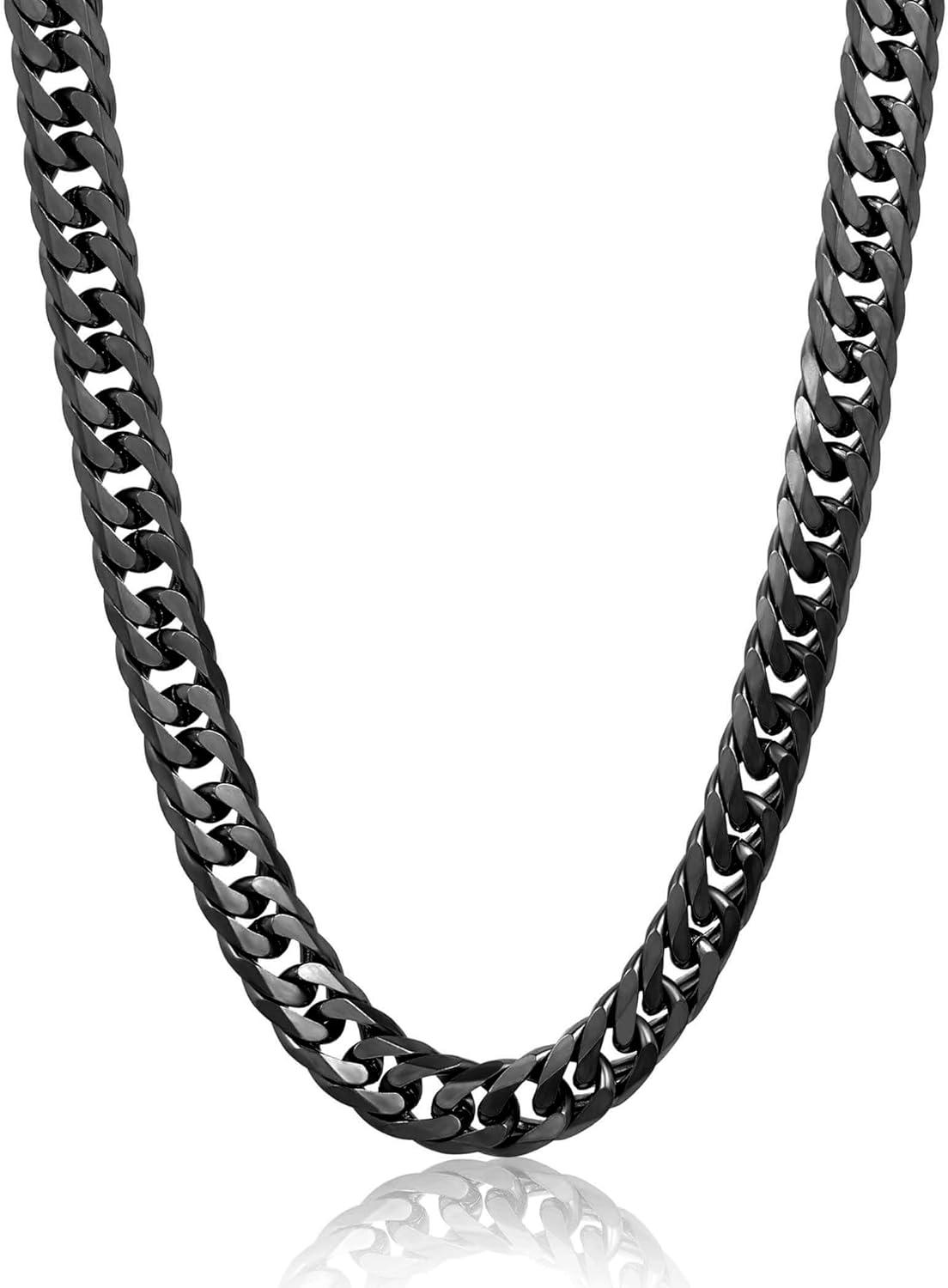 image:imageInvicta Jewelry Mens Curb Chain Stainless Steel Necklace 6mm115mm 24Black