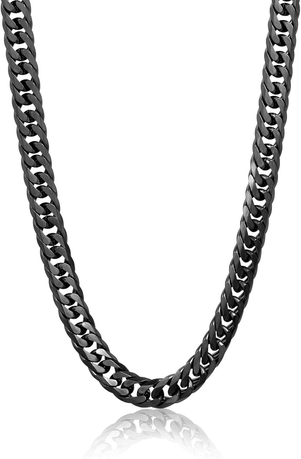 image:imageInvicta Jewelry Mens Curb Chain Stainless Steel Necklace 6mm115mm 24Black