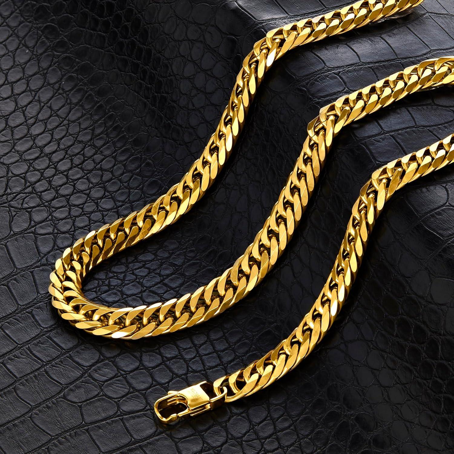 image:imageInvicta Jewelry Mens Curb Chain Stainless Steel Necklace 6mm115mm 24Gold