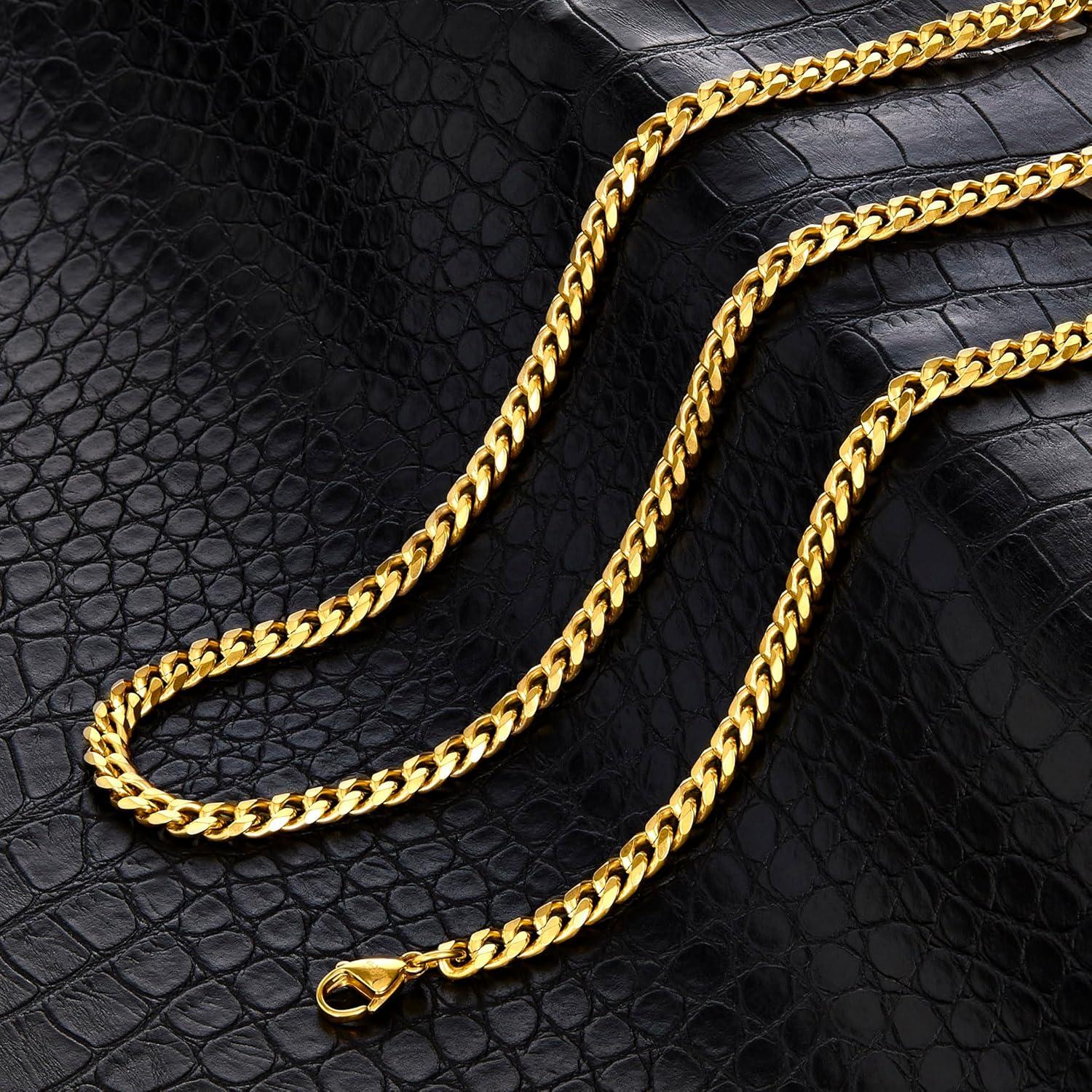 image:imageInvicta Jewelry Mens Curb Chain Stainless Steel Necklace 6mm115mm 24Gold