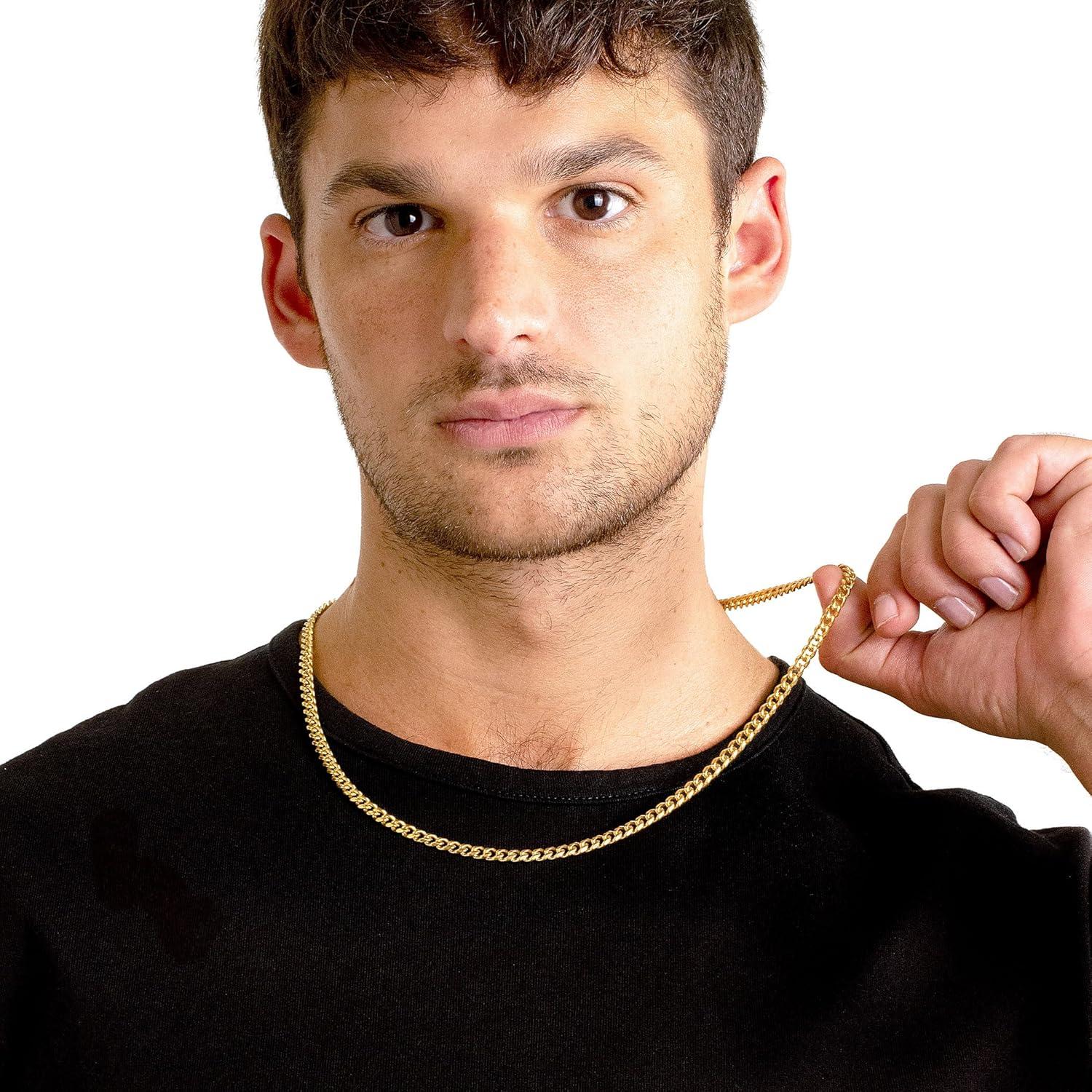 image:imageInvicta Jewelry Mens Curb Chain Stainless Steel Necklace 6mm115mm 24Gold