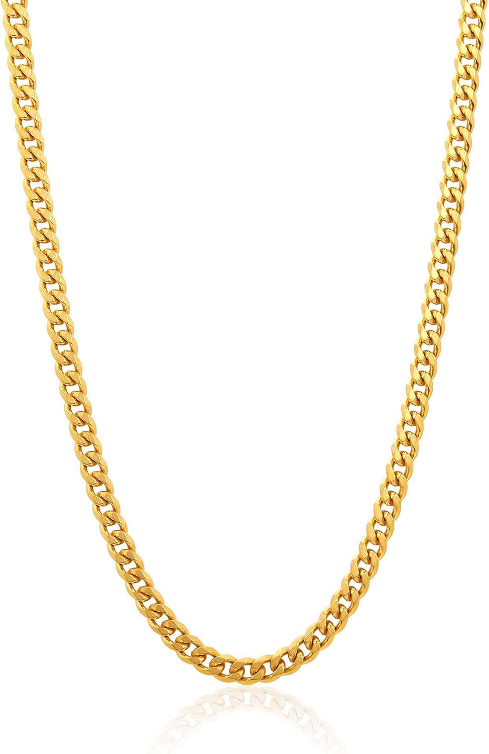 image:imageInvicta Jewelry Mens Curb Chain Stainless Steel Necklace 6mm115mm 24Gold