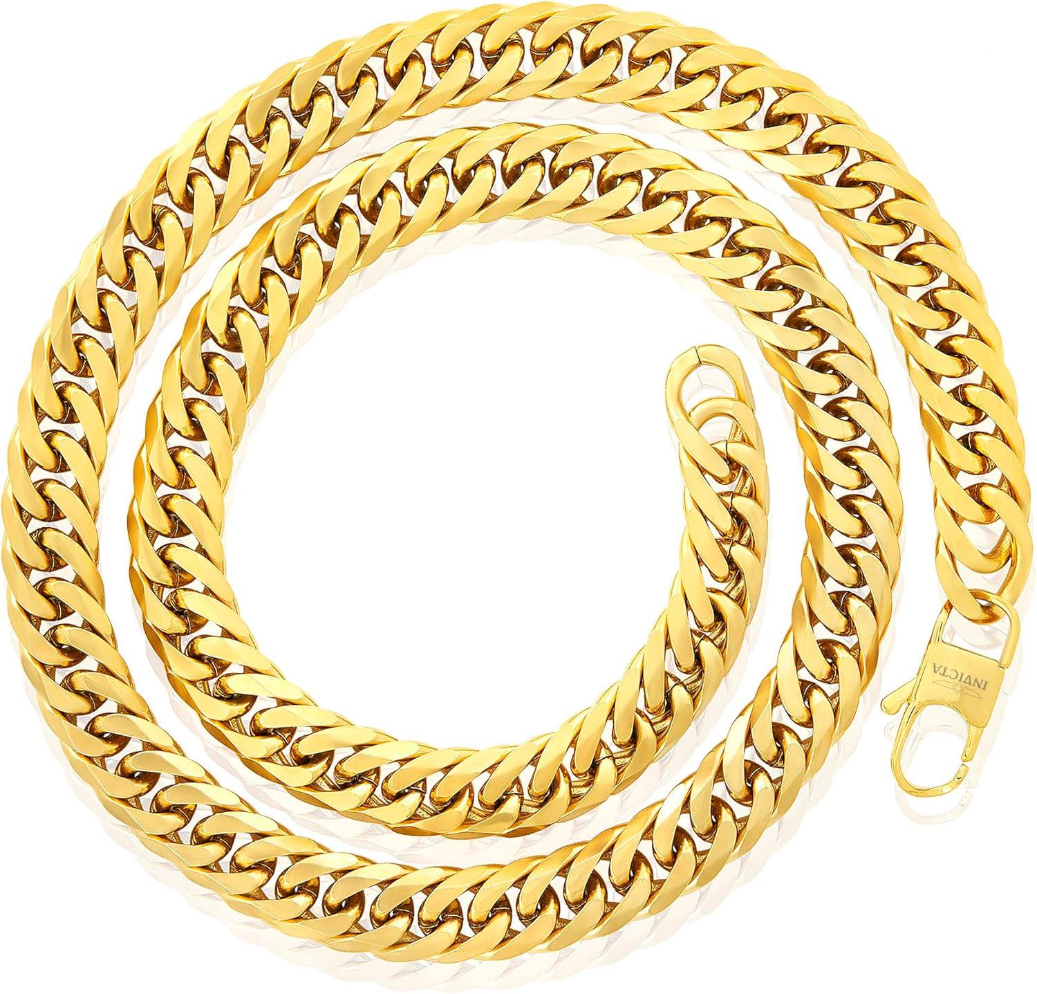 image:imageInvicta Jewelry Mens Curb Chain Stainless Steel Necklace 6mm115mm 24Gold
