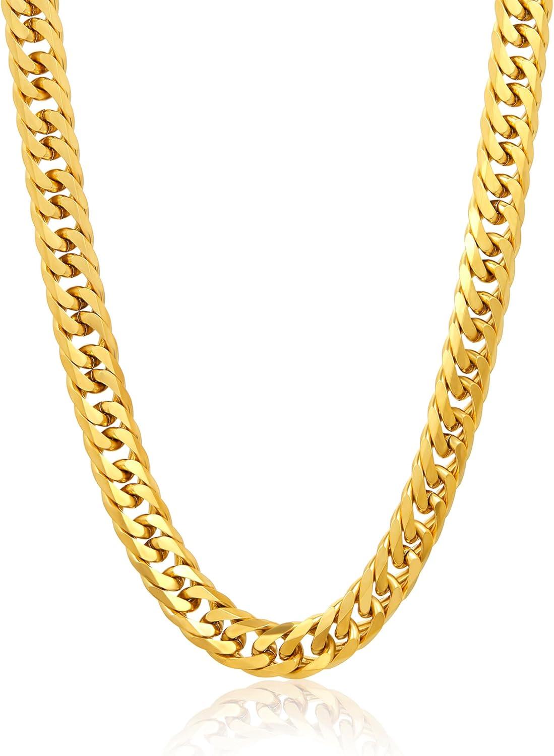 image:imageInvicta Jewelry Mens Curb Chain Stainless Steel Necklace 6mm115mm 24Gold