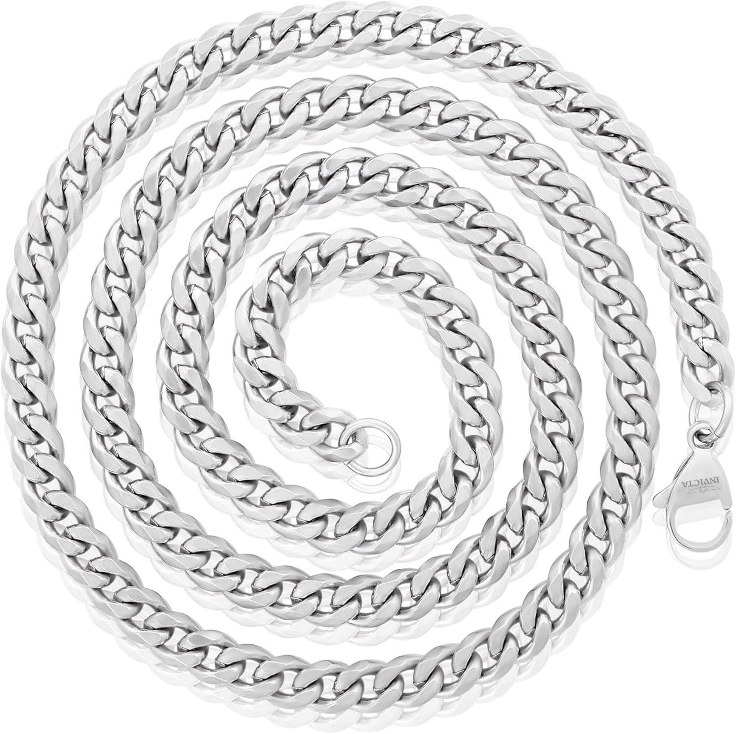 image:imageInvicta Jewelry Mens Curb Chain Stainless Steel Necklace 6mm115mm 24Silver