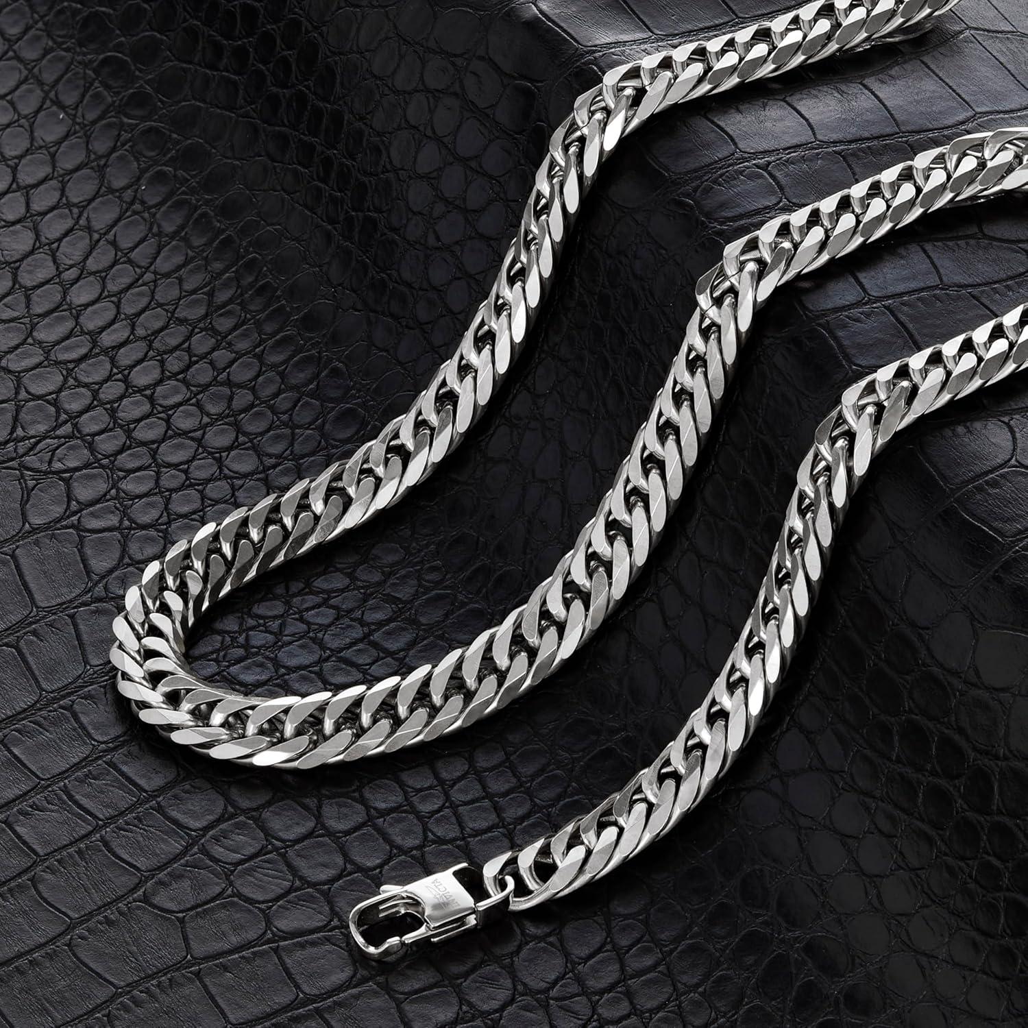 image:imageInvicta Jewelry Mens Double Curb Chain Bracelet and Necklace SetSilver