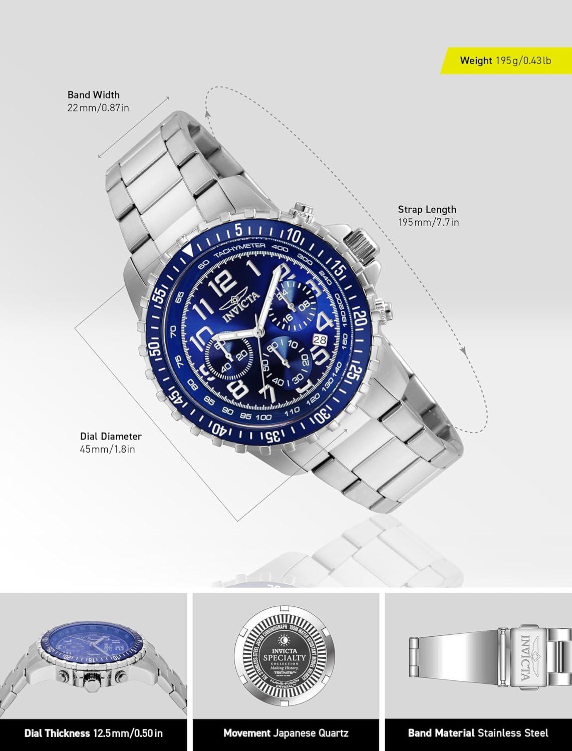 image:imageInvicta Mens 1326 Invicta II Chronograph Black Dial TwoTone Stainless Steel Watch6621