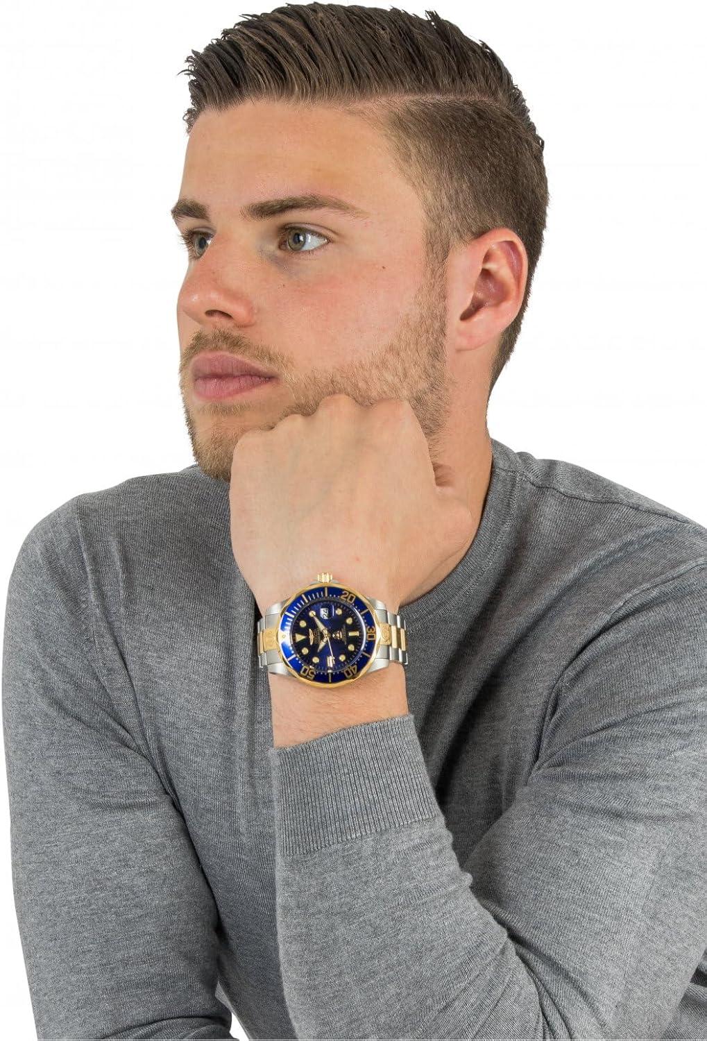 image:imageInvicta Mens 3044 Stainless Steel Pro Diver Automatic WatchTwoTone Blue