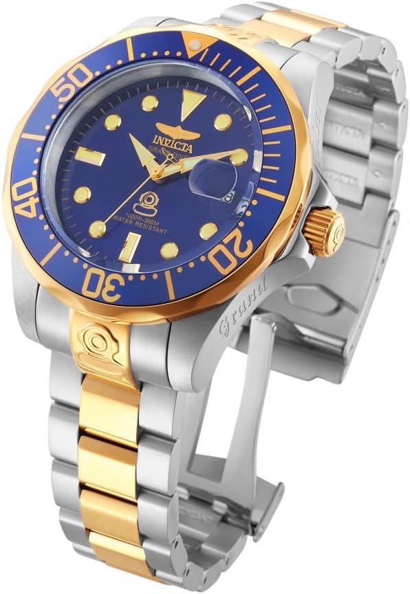 image:imageInvicta Mens 3044 Stainless Steel Pro Diver Automatic WatchTwoTone Blue