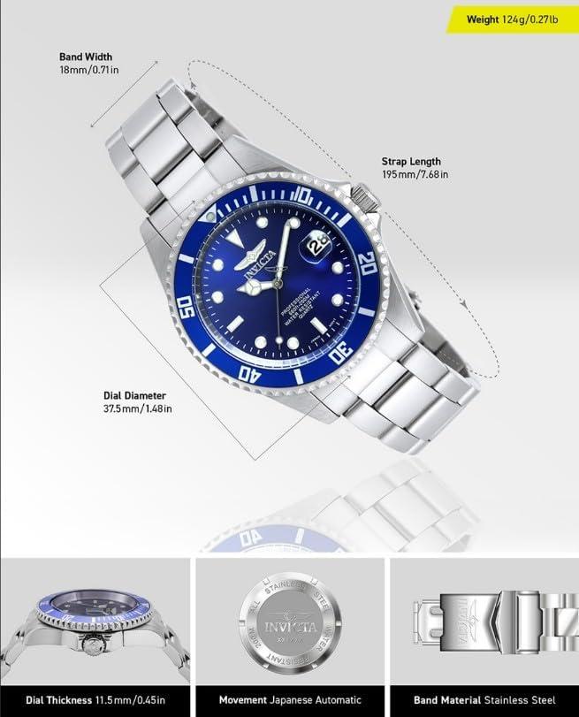 image:imageInvicta Mens 8932OB Pro Diver Analog Display Quartz Silver Watch9204OB