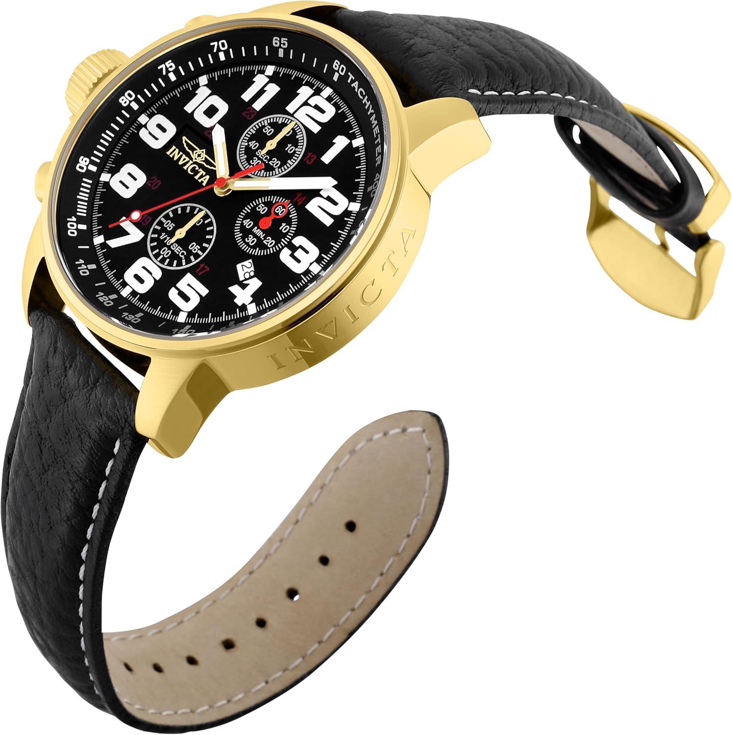 image:imageInvicta Mens IForce Left Handed Quartz Watch with Leather Strap3330