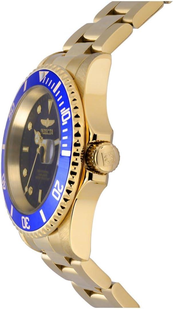 image:imageInvicta Mens Pro Diver Quartz Watch with Stainless Steel StrapGoldBlue