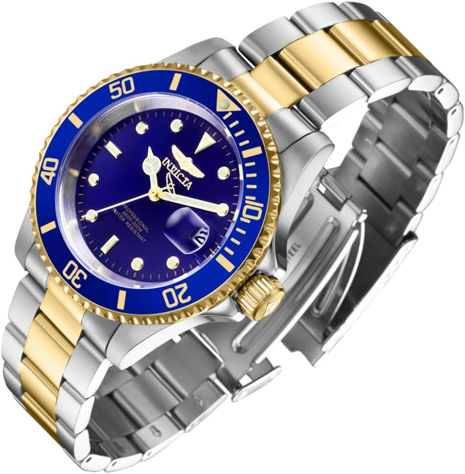 image:imageInvicta Mens Pro Diver Quartz Watch with Stainless Steel StrapTwotoneBlue