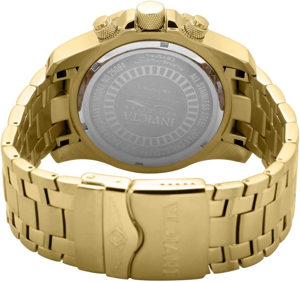 image:imageInvicta Mens Pro Diver Scuba Quartz Chronograph Carbon Fiber Bezel Abalone Dial Bracelet Watch 50mmGold