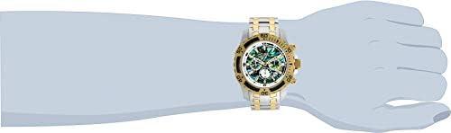 image:imageInvicta Mens Pro Diver Scuba Quartz Chronograph Carbon Fiber Bezel Abalone Dial Bracelet Watch 50mmTwo Tone