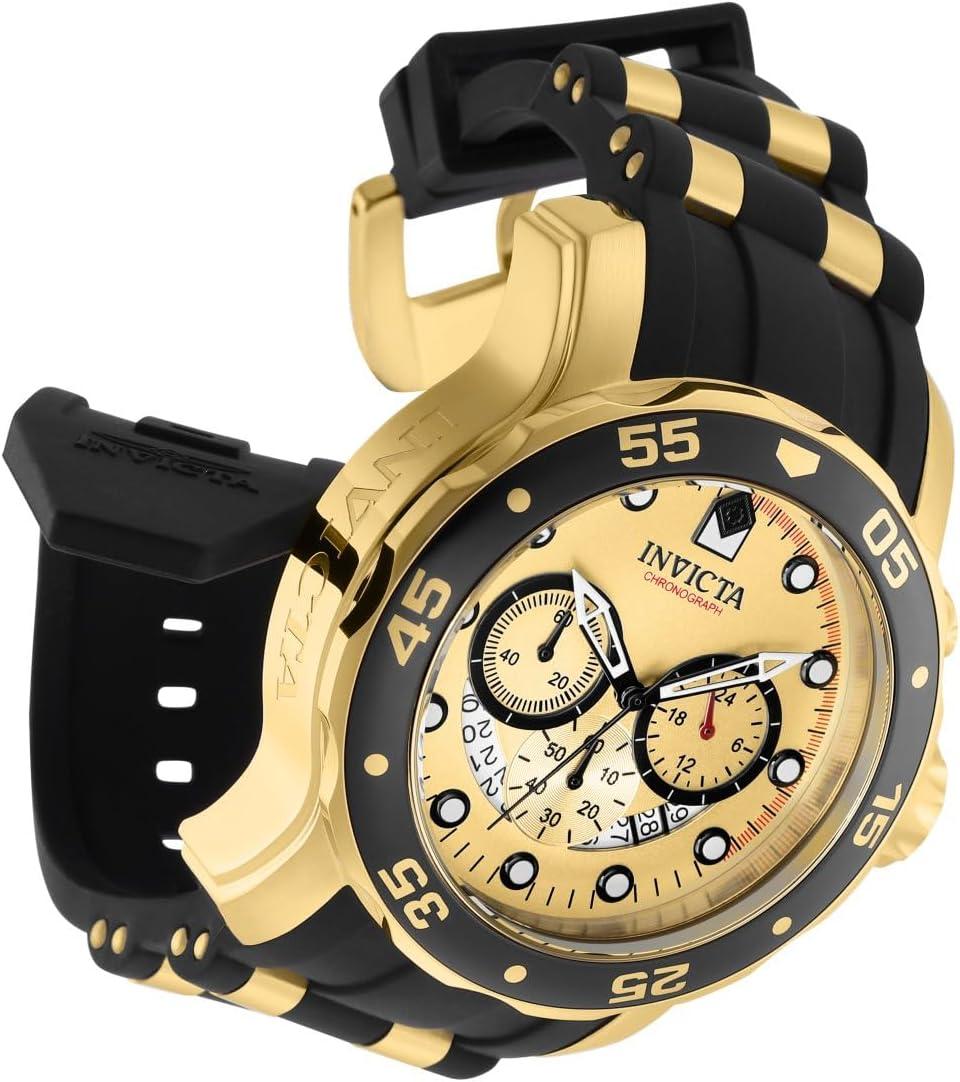 image:imageInvicta Mens Pro Diver Stainless Steel Quartz WatchBlackGold with Gold Dial