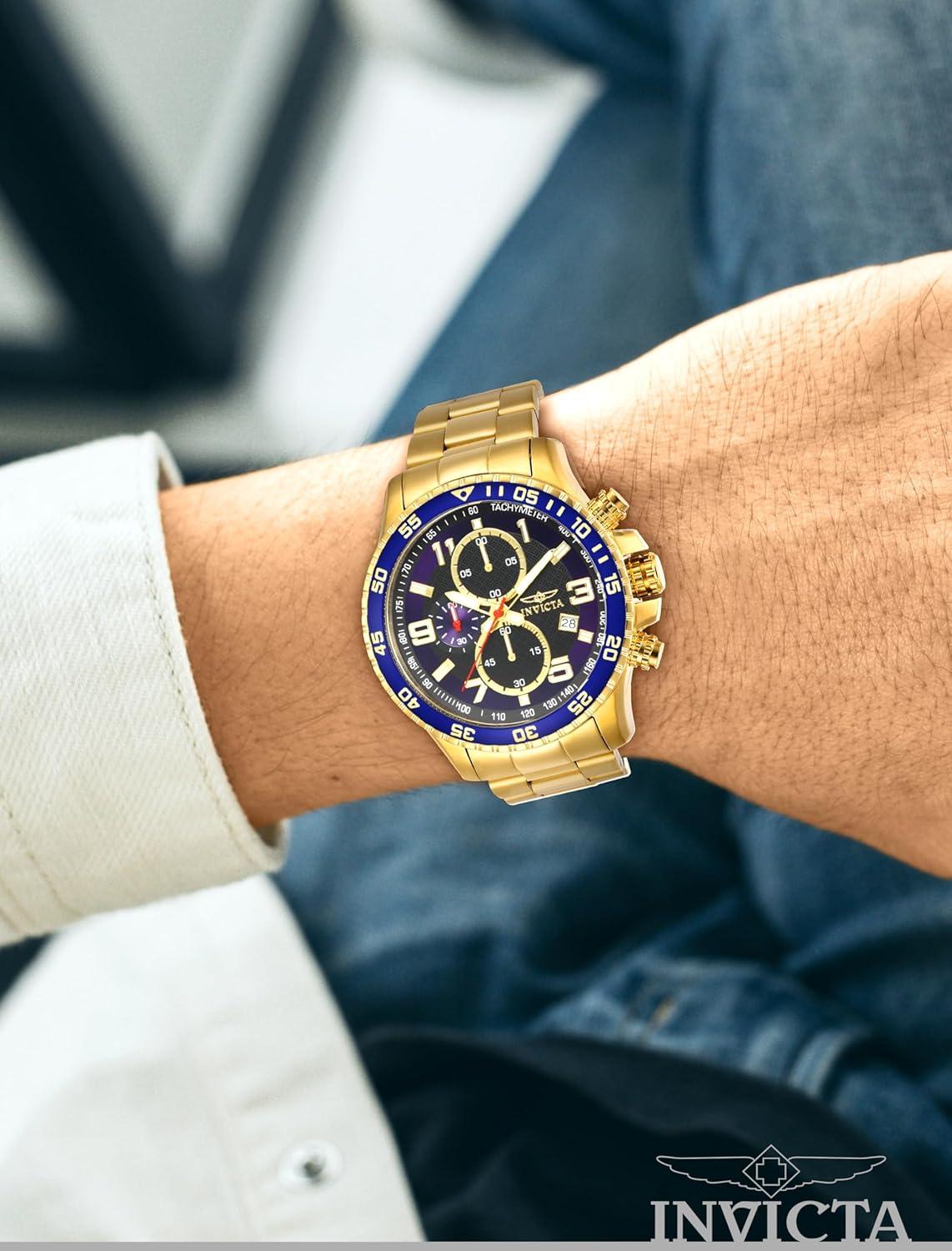 image:imageInvicta Mens Specialty Chronograph Textured Dial Stainless Steel WatchGold IonPlating