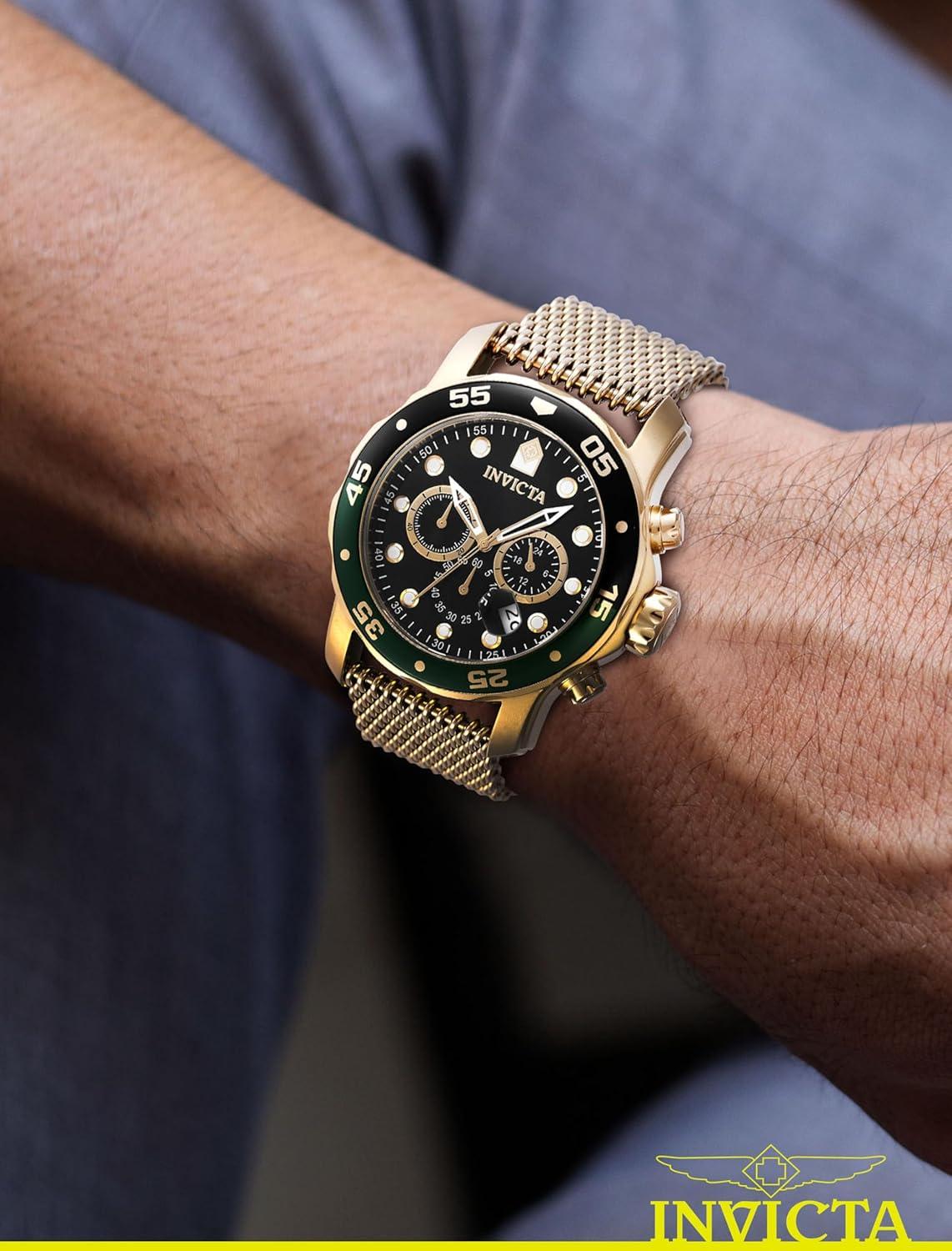 image:imageInvicta Pro Diver Mens Stainless Steel Quartz Movement Watch 48 mmGold Green Black